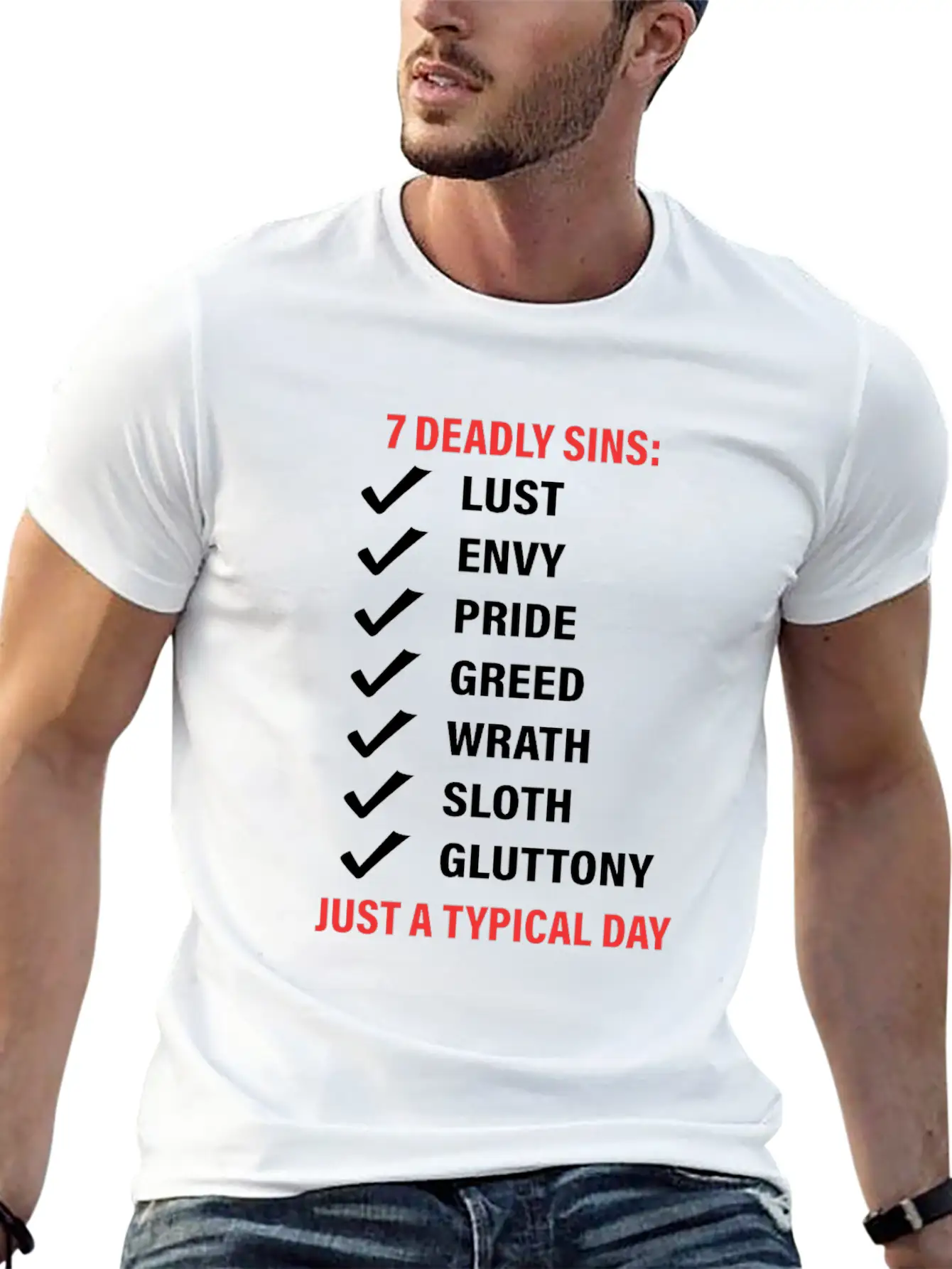 7 Deadly Sins Just A Typical Day Lightweight Cotton T-Shirt – Daily Comfort Graphic Shirt