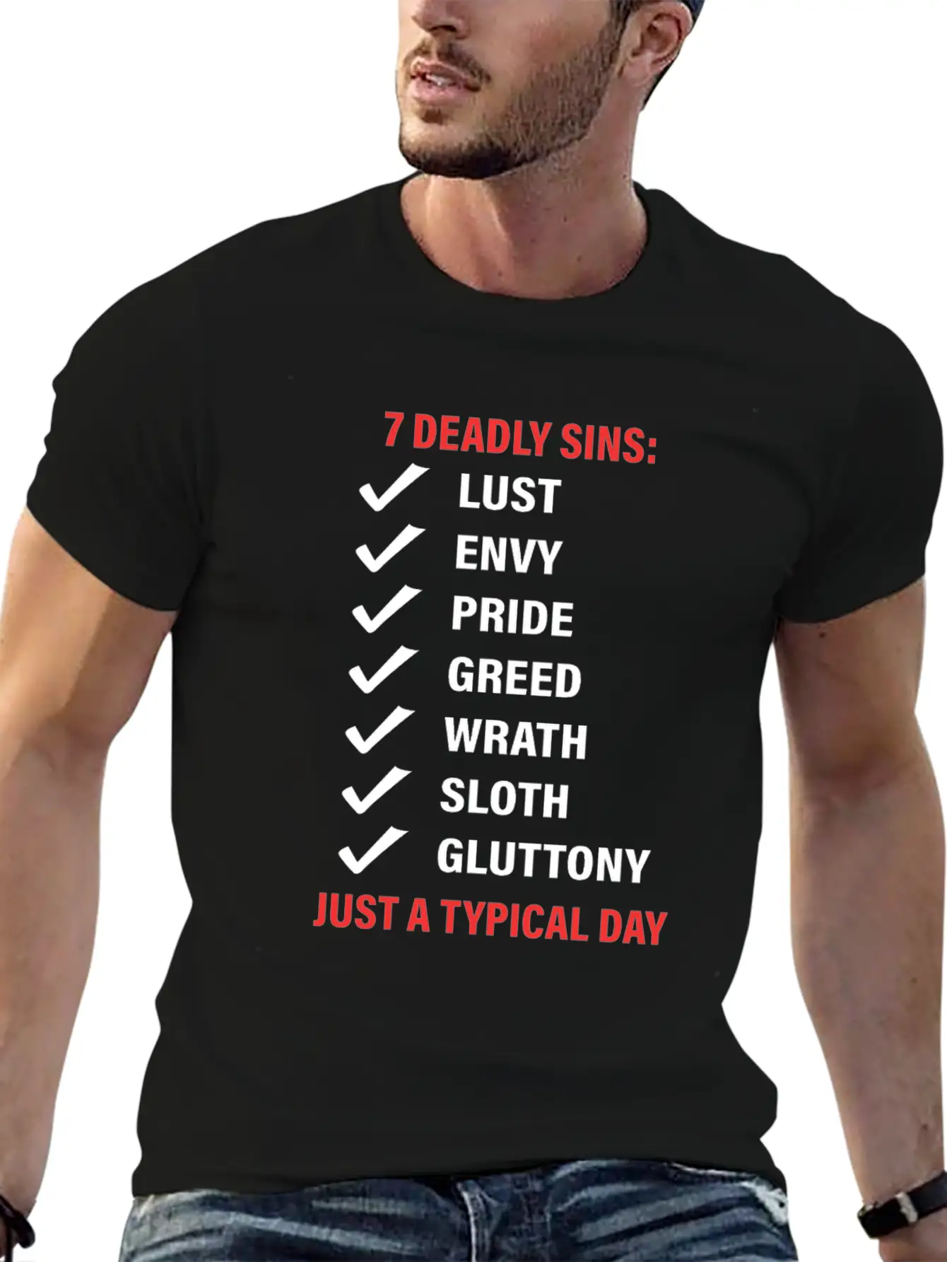 7 Deadly Sins Just A Typical Day Lightweight Cotton T-Shirt – Daily Comfort Graphic Shirt