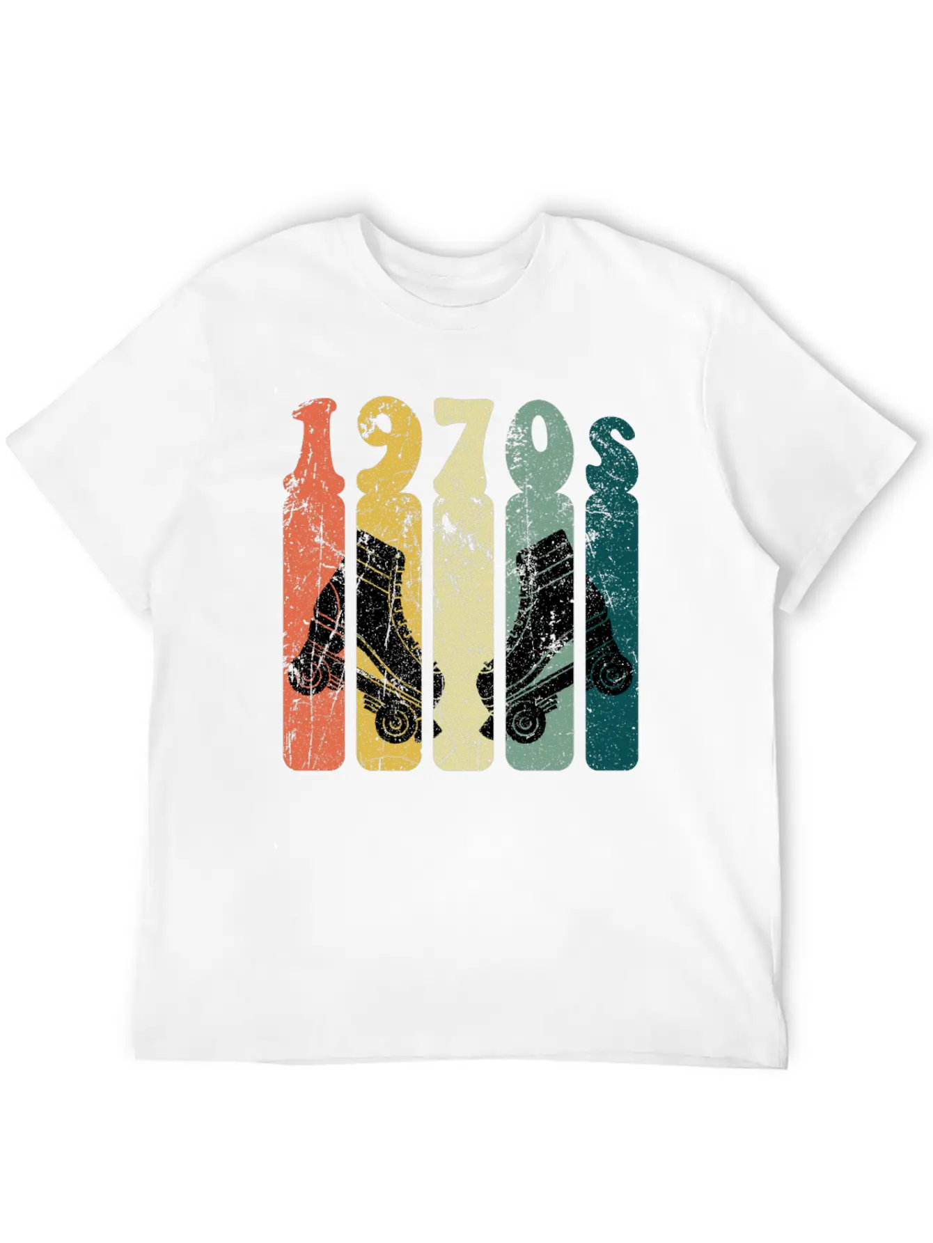 70s Roller Skates Disco Derby Retro Essential Cotton Tee For Daily Outfits – Unisex Style