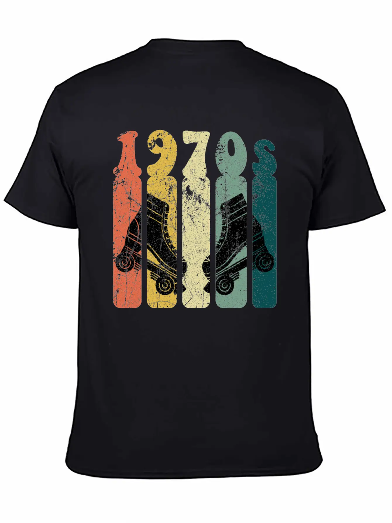 70s Roller Skates Disco Derby Retro Essential Cotton Tee For Daily Outfits – Unisex Style