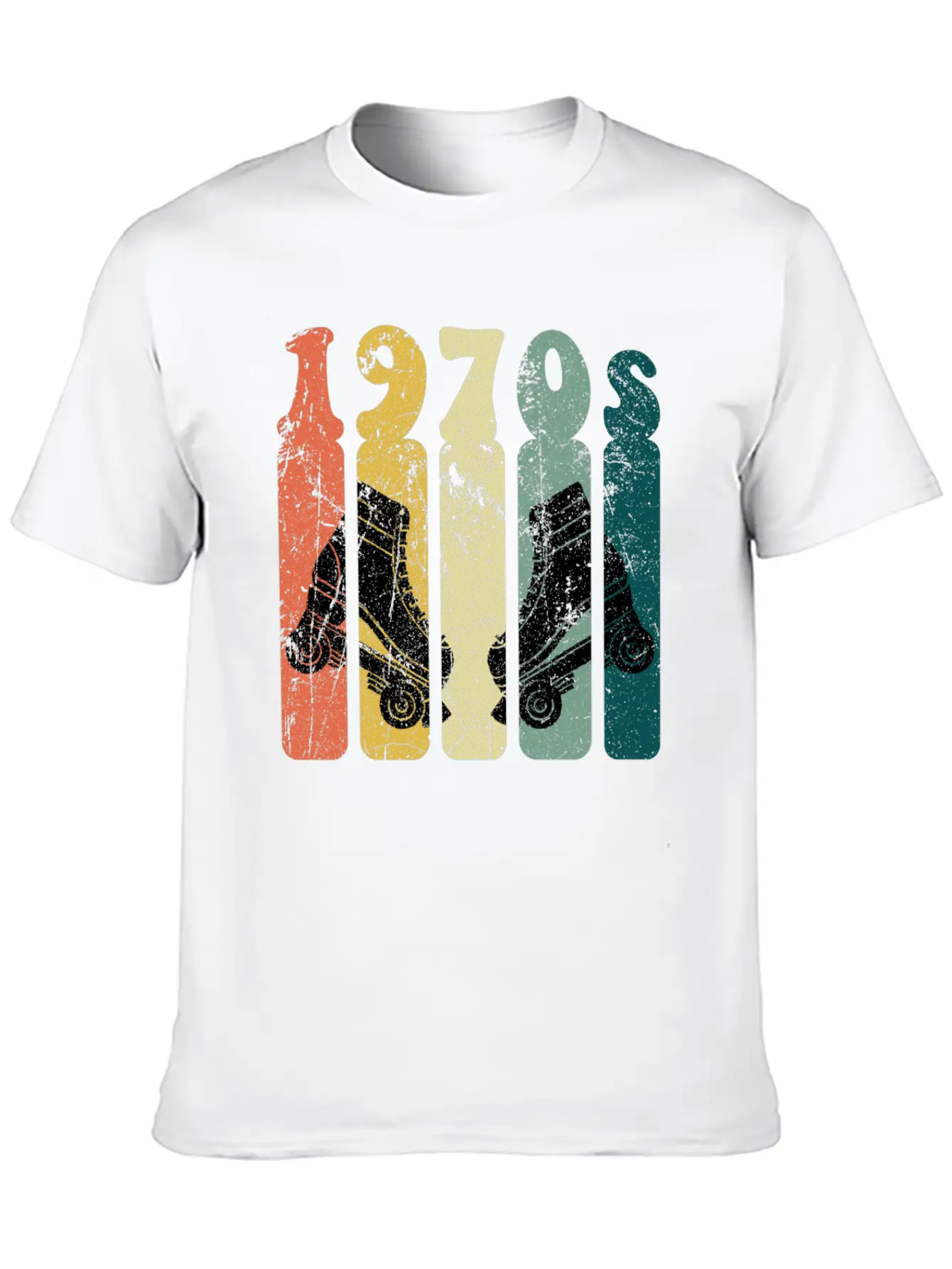 70s Roller Skates Disco Derby Retro Essential Cotton Tee For Daily Outfits – Unisex Style