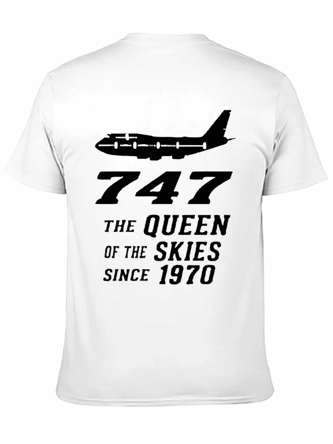 747 QUEEN OF THE SKY Basic Graphic T-Shirt – Daily Comfort In Soft Cotton