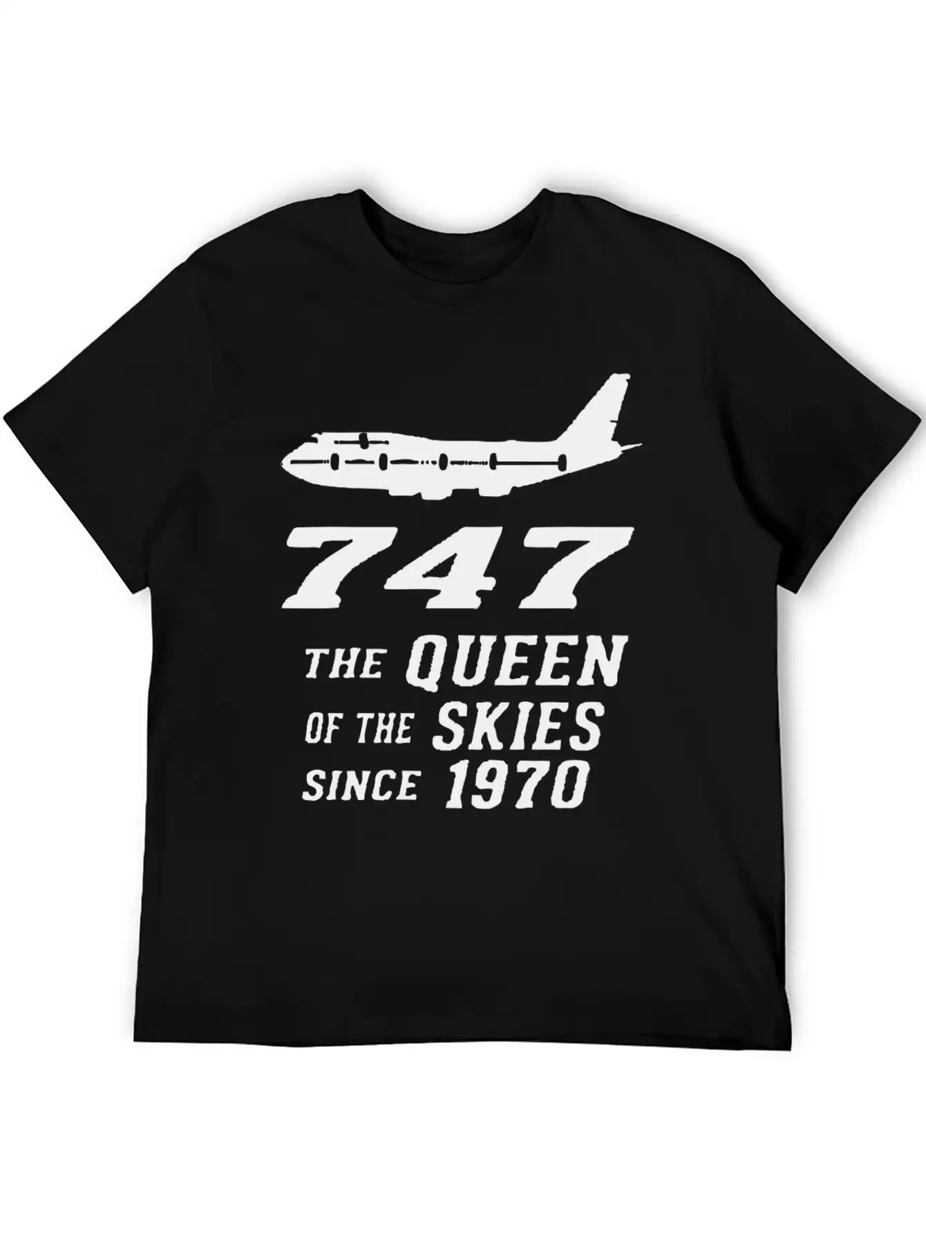 747 QUEEN OF THE SKY Basic Graphic T-Shirt – Daily Comfort In Soft Cotton