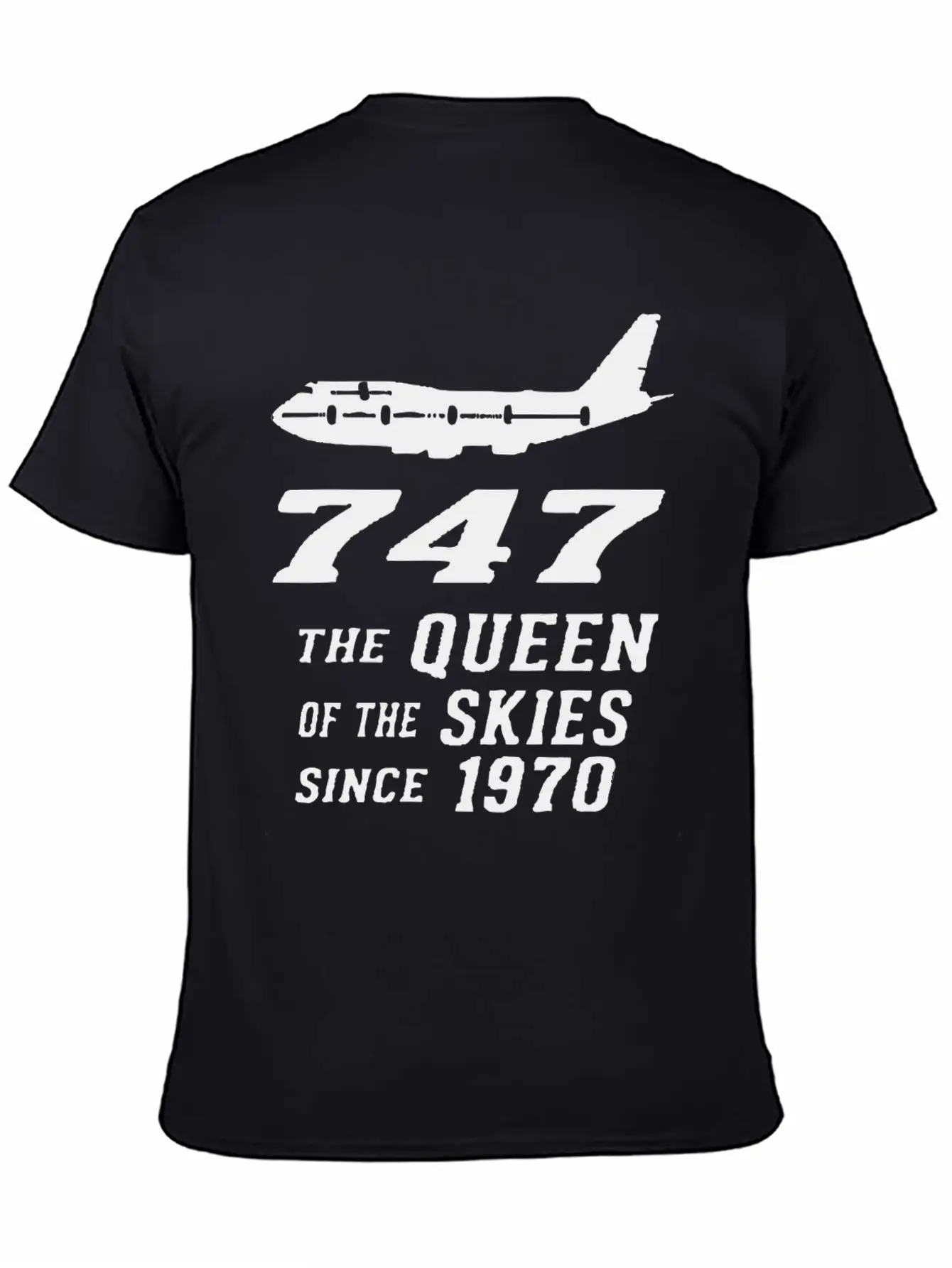 747 QUEEN OF THE SKY Basic Graphic T-Shirt – Daily Comfort In Soft Cotton