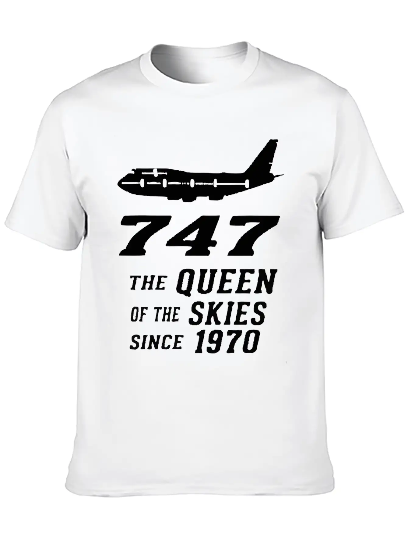 747 QUEEN OF THE SKY Basic Graphic T-Shirt – Daily Comfort In Soft Cotton