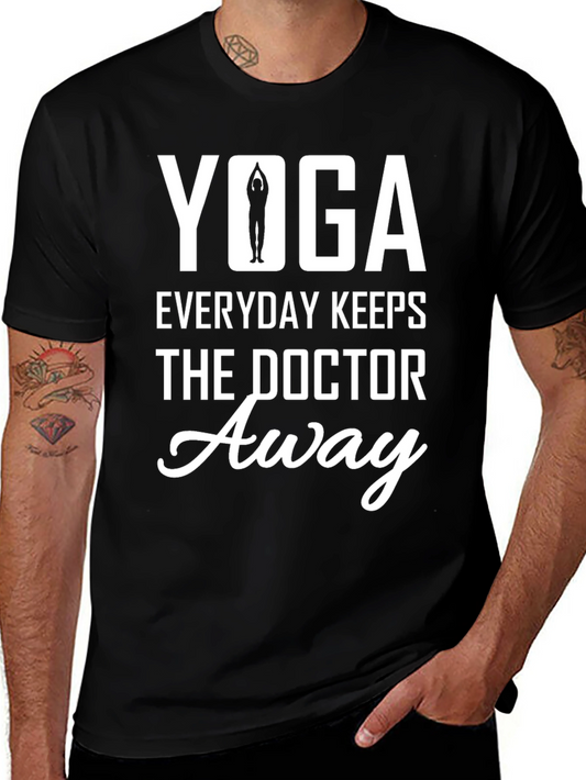 Yoga Everyday Keeps the Doctor Away Black T-Shirt