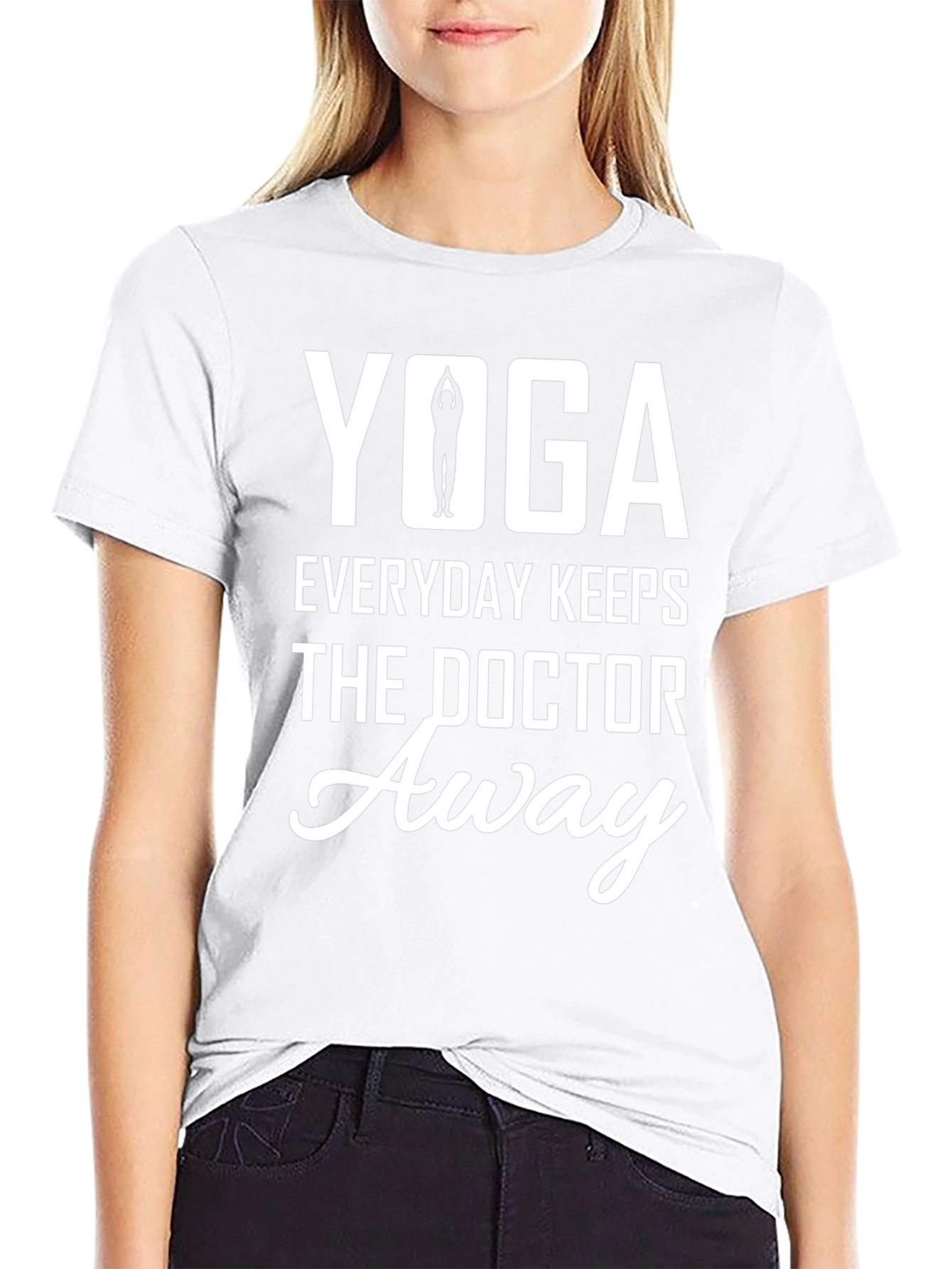 Yoga Everyday Keeps the Doctor Away Black T-Shirt