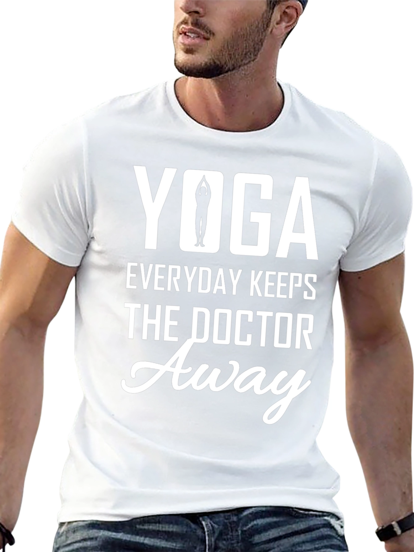 Yoga Everyday Keeps the Doctor Away Black T-Shirt