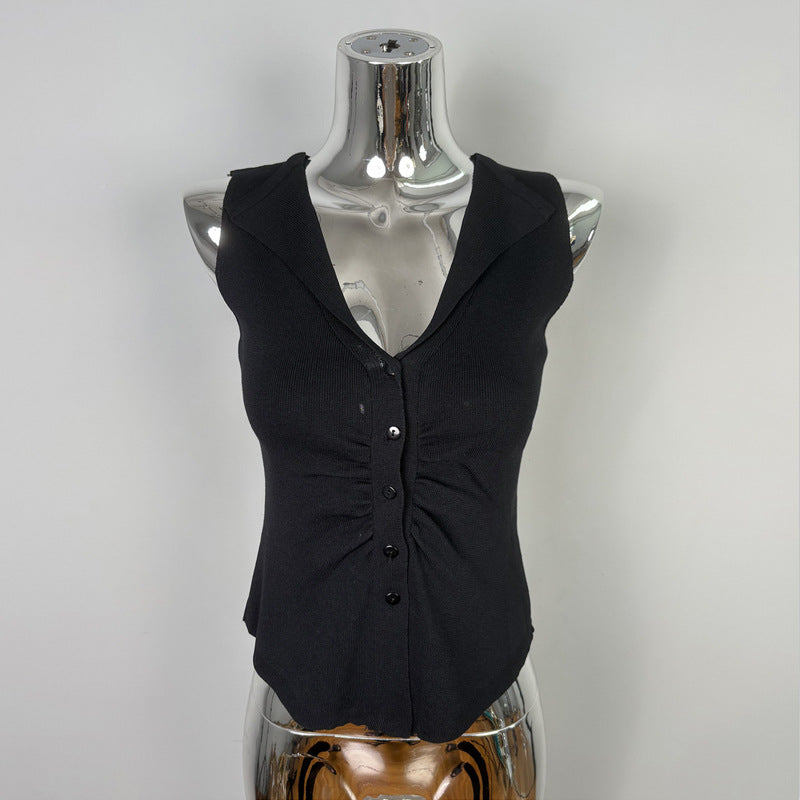 Pleated Sleeveless Top for Women