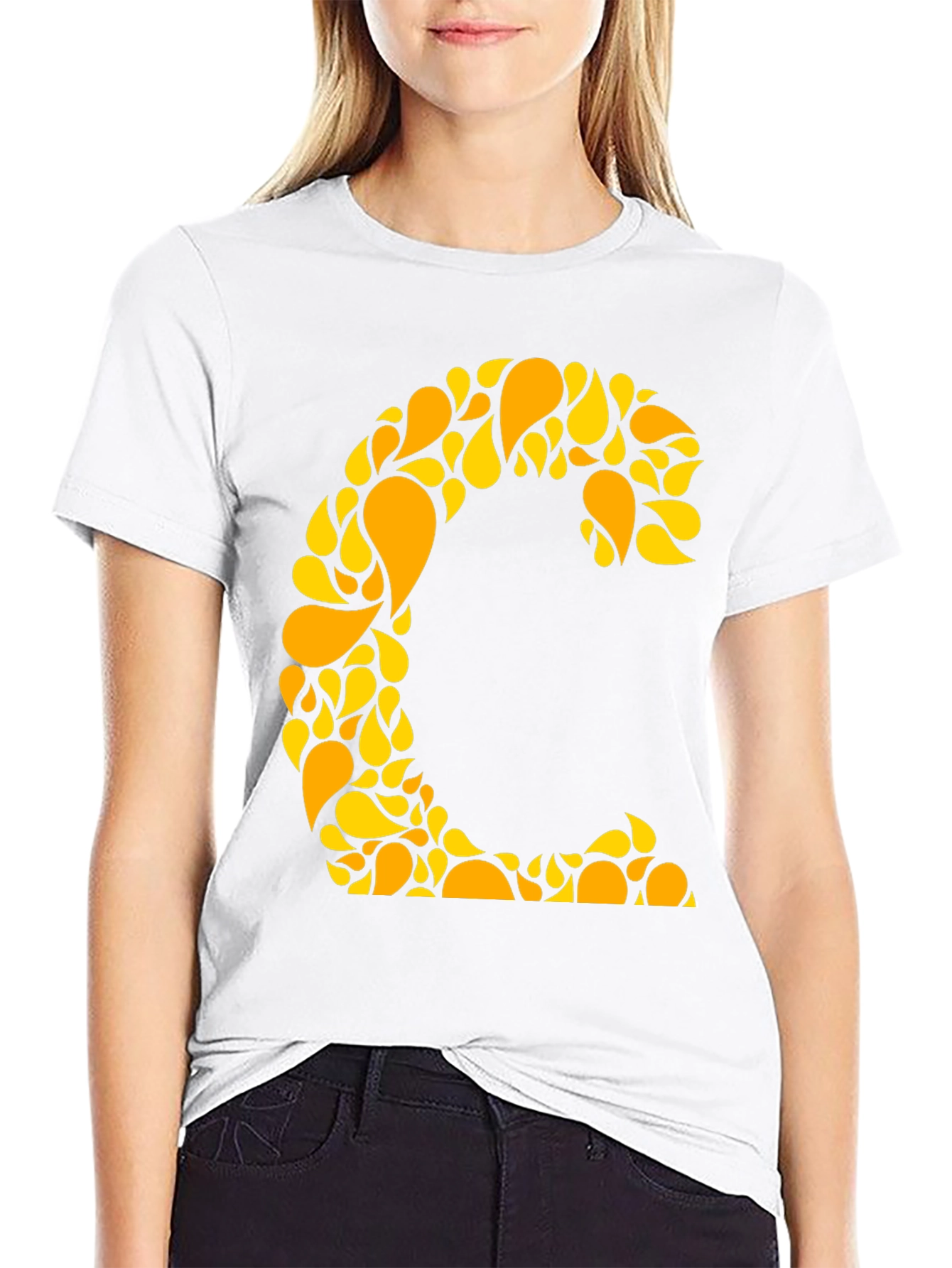 Abstract C Initial Tee - Stylish Graphic Print Shirt