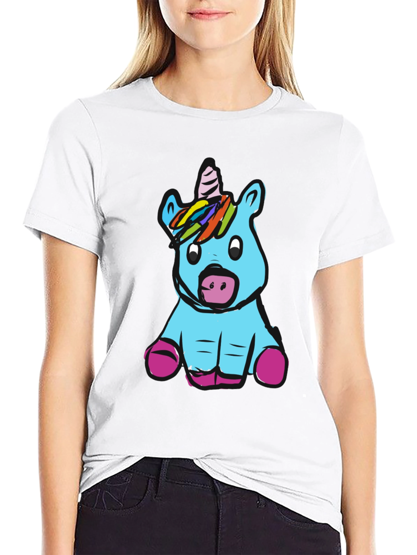 Unicorn Graphic Black T-Shirt
