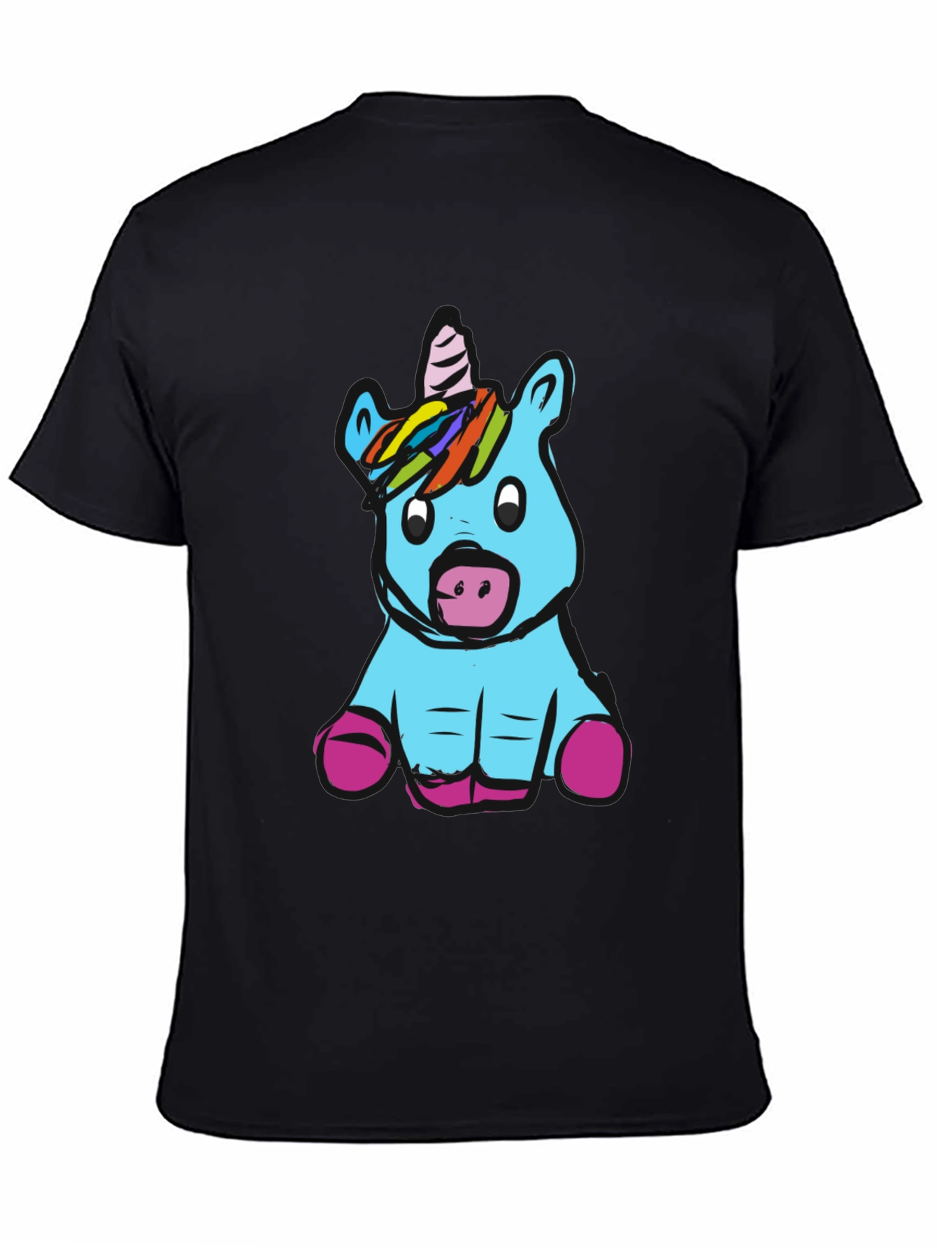 Unicorn Graphic Black T-Shirt
