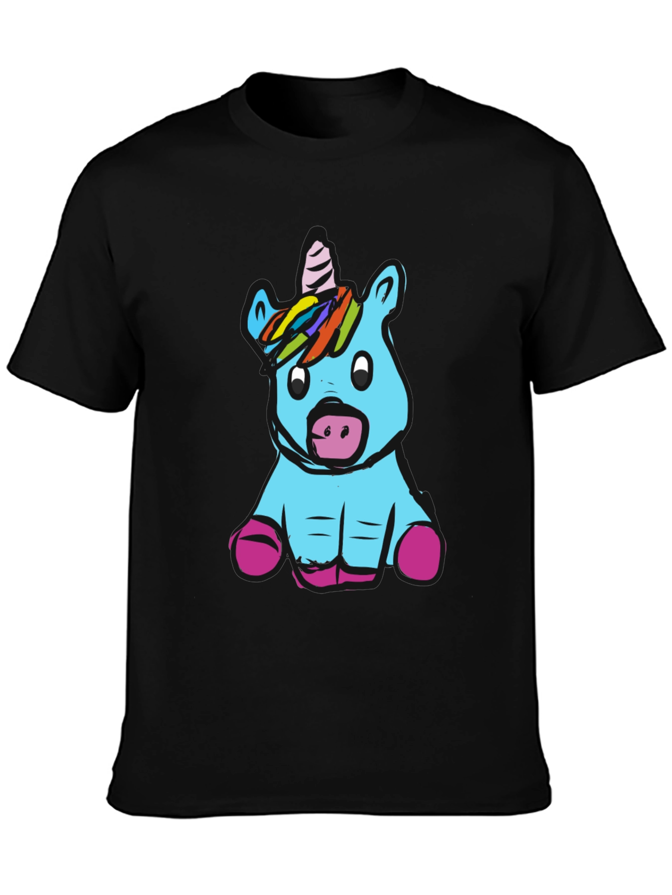 Unicorn Graphic Black T-Shirt