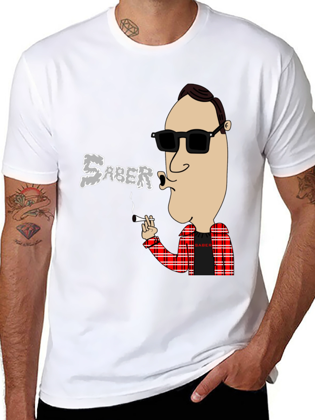 Saber Smoking Cartoon T-Shirt