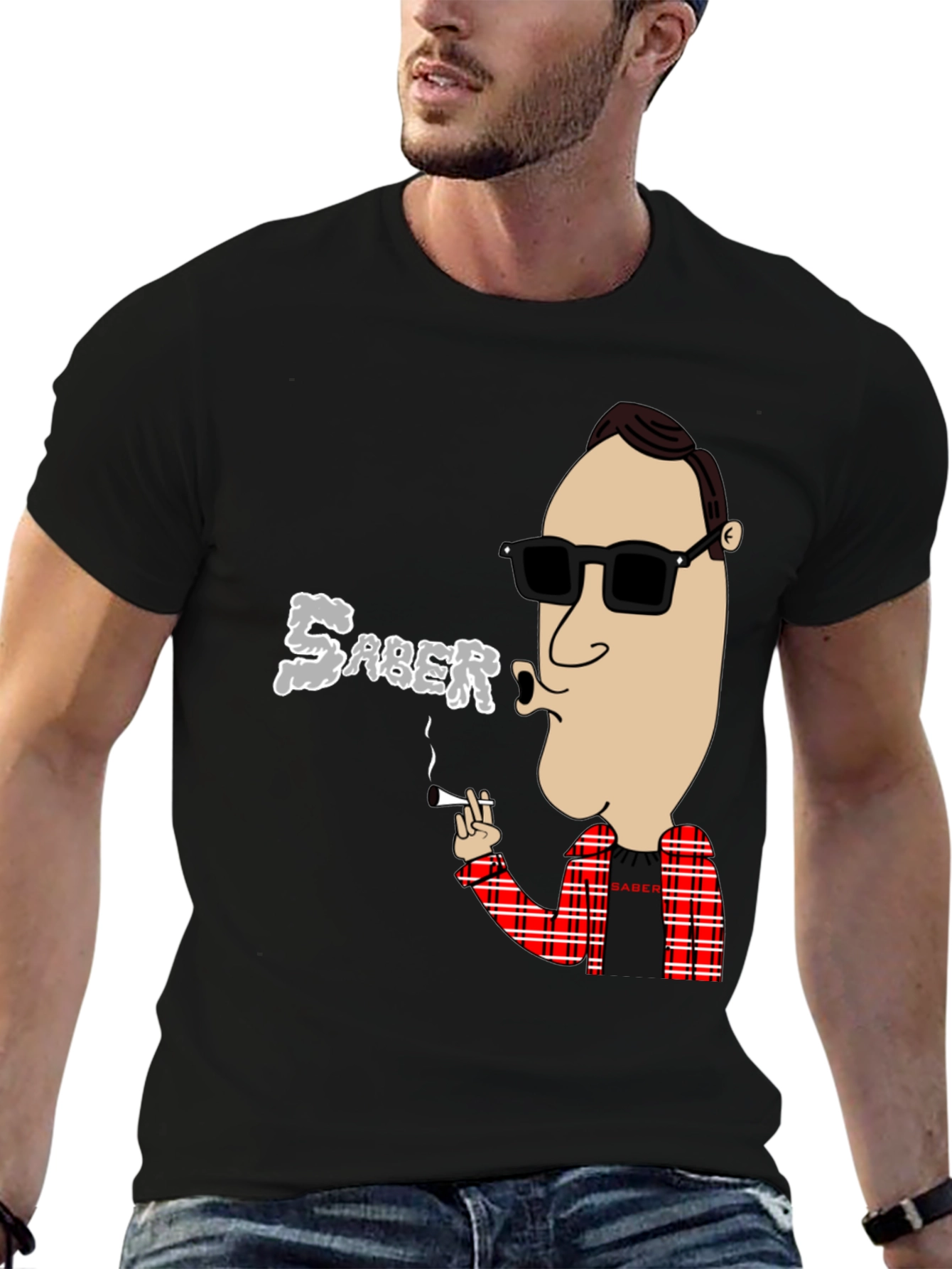 Saber Smoking Cartoon T-Shirt