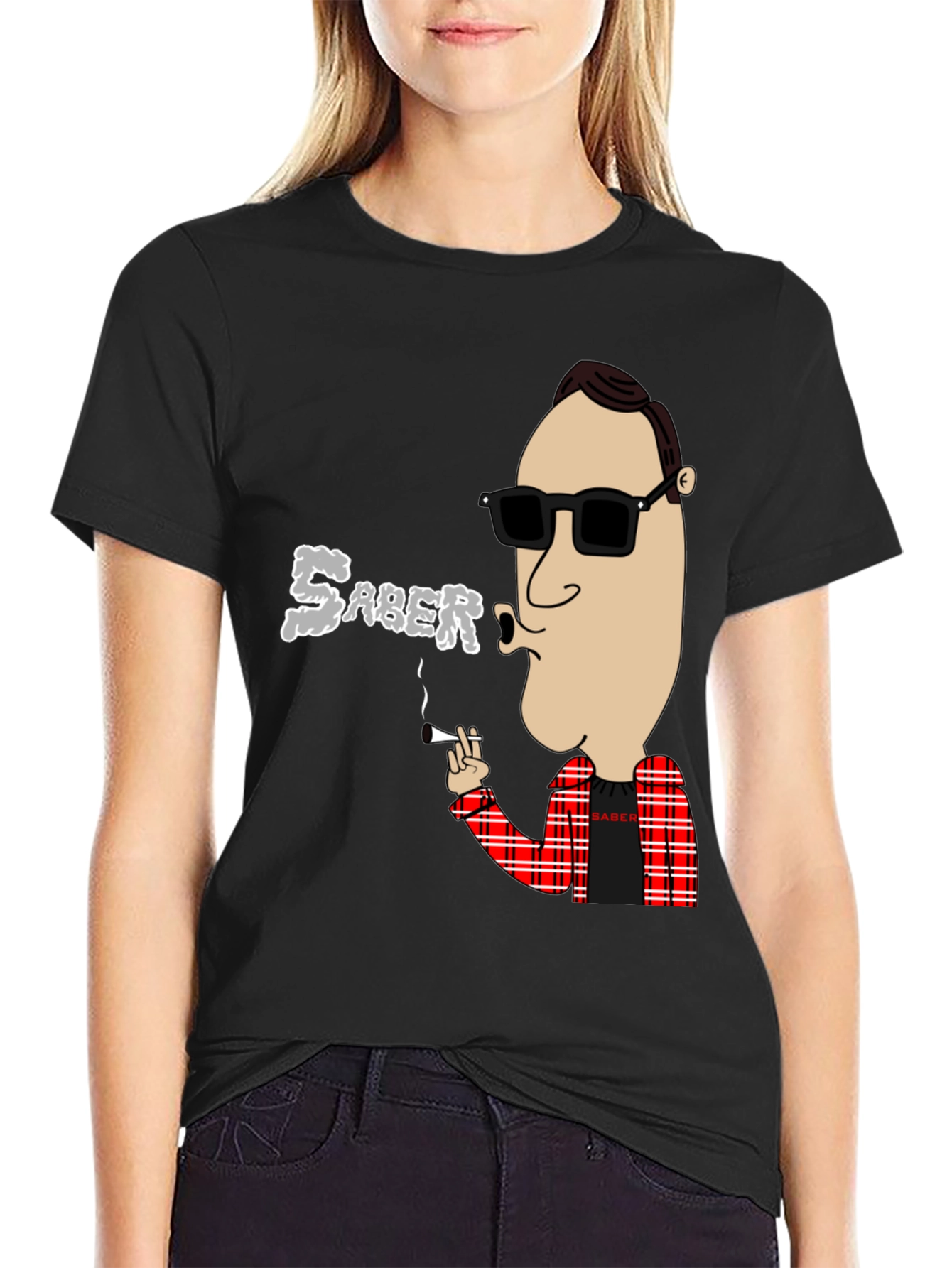 Saber Smoking Cartoon T-Shirt