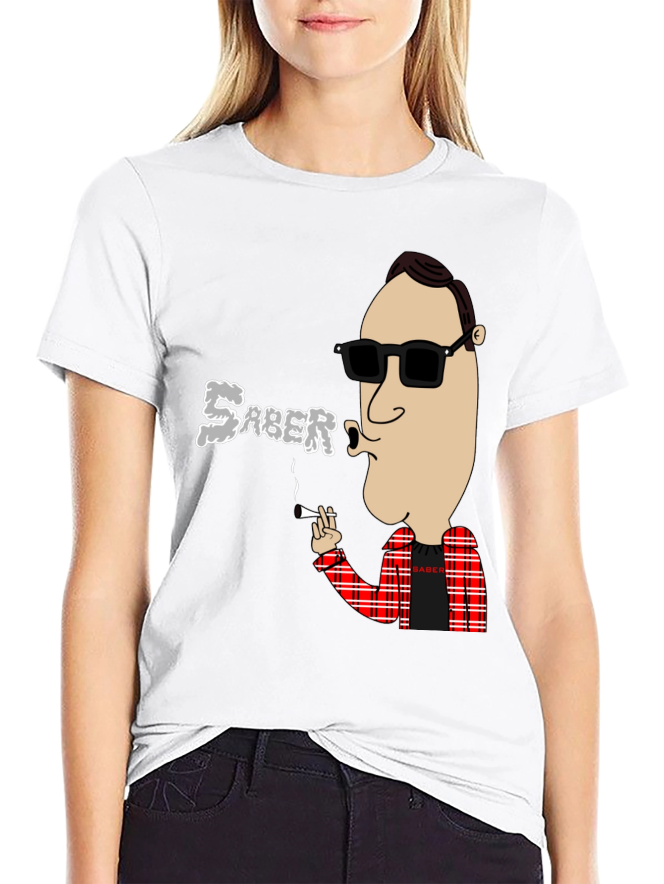 Saber Smoking Cartoon T-Shirt
