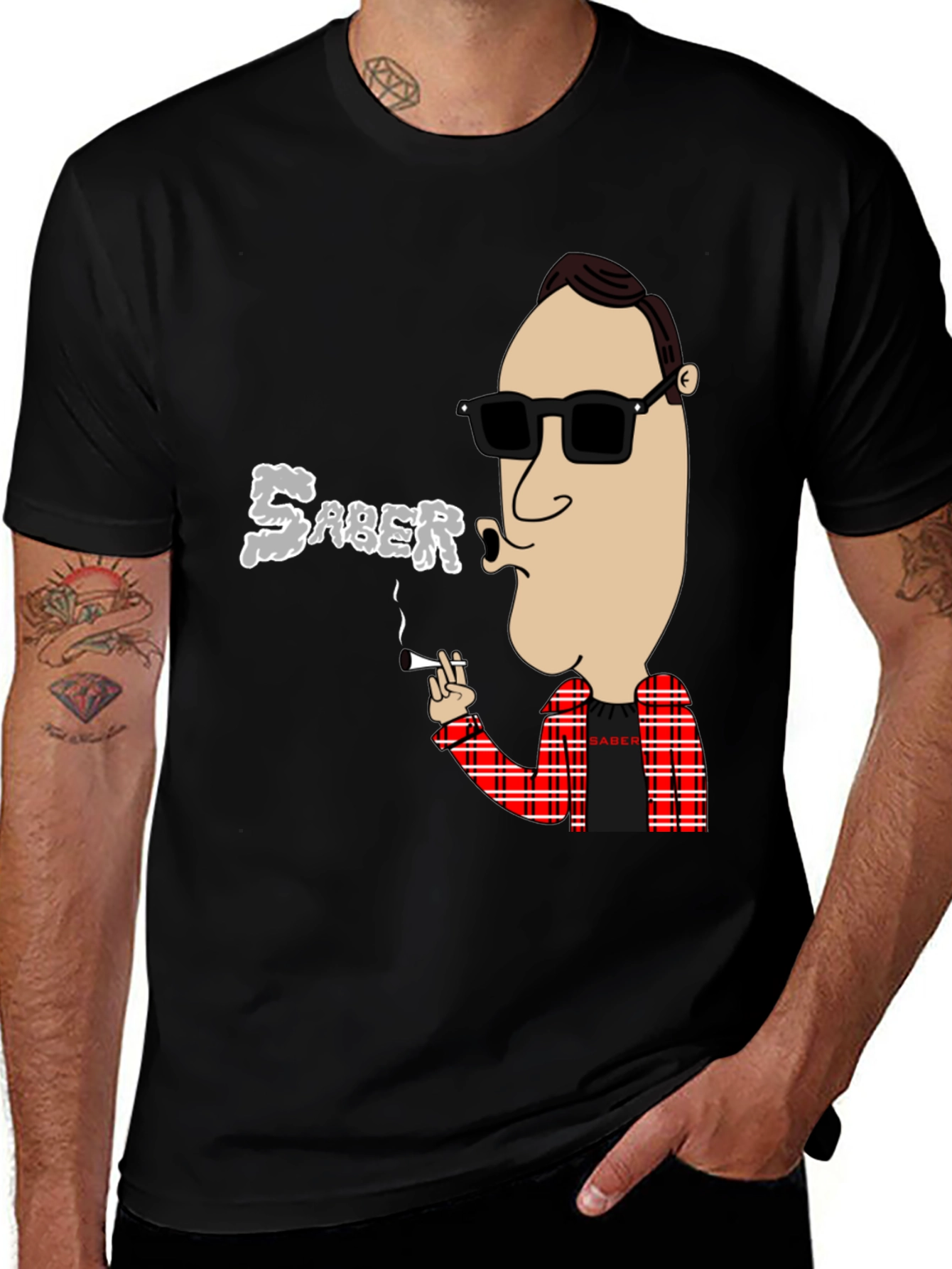 Saber Smoking Cartoon T-Shirt