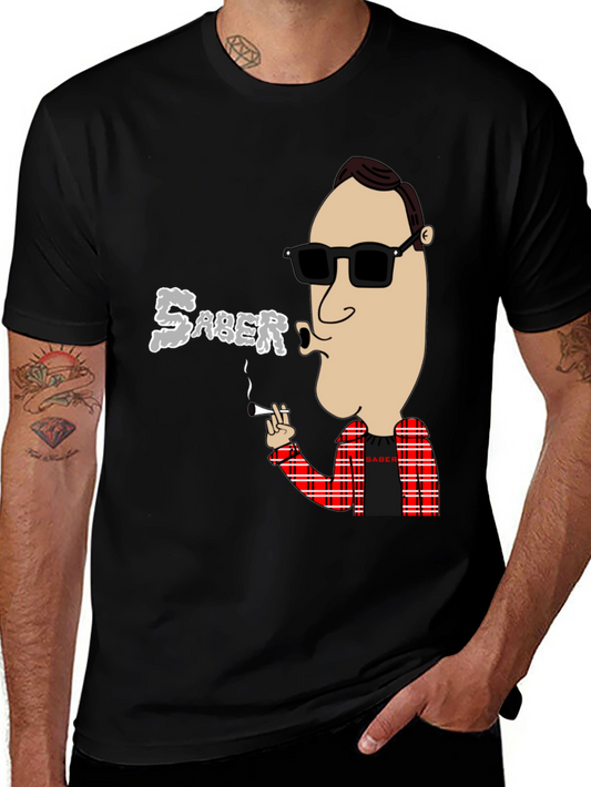 Saber Smoking Cartoon T-Shirt