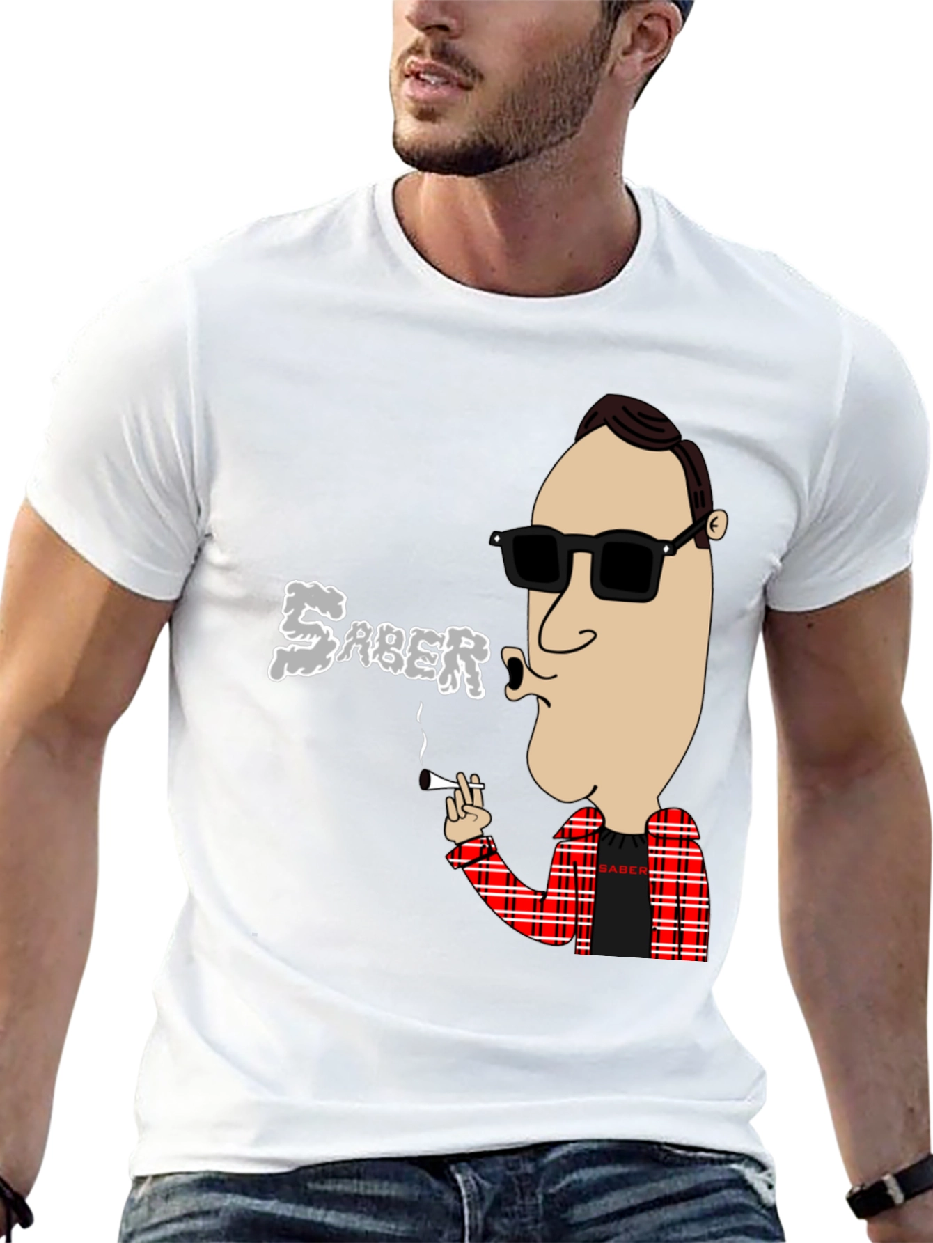 Saber Smoking Cartoon T-Shirt