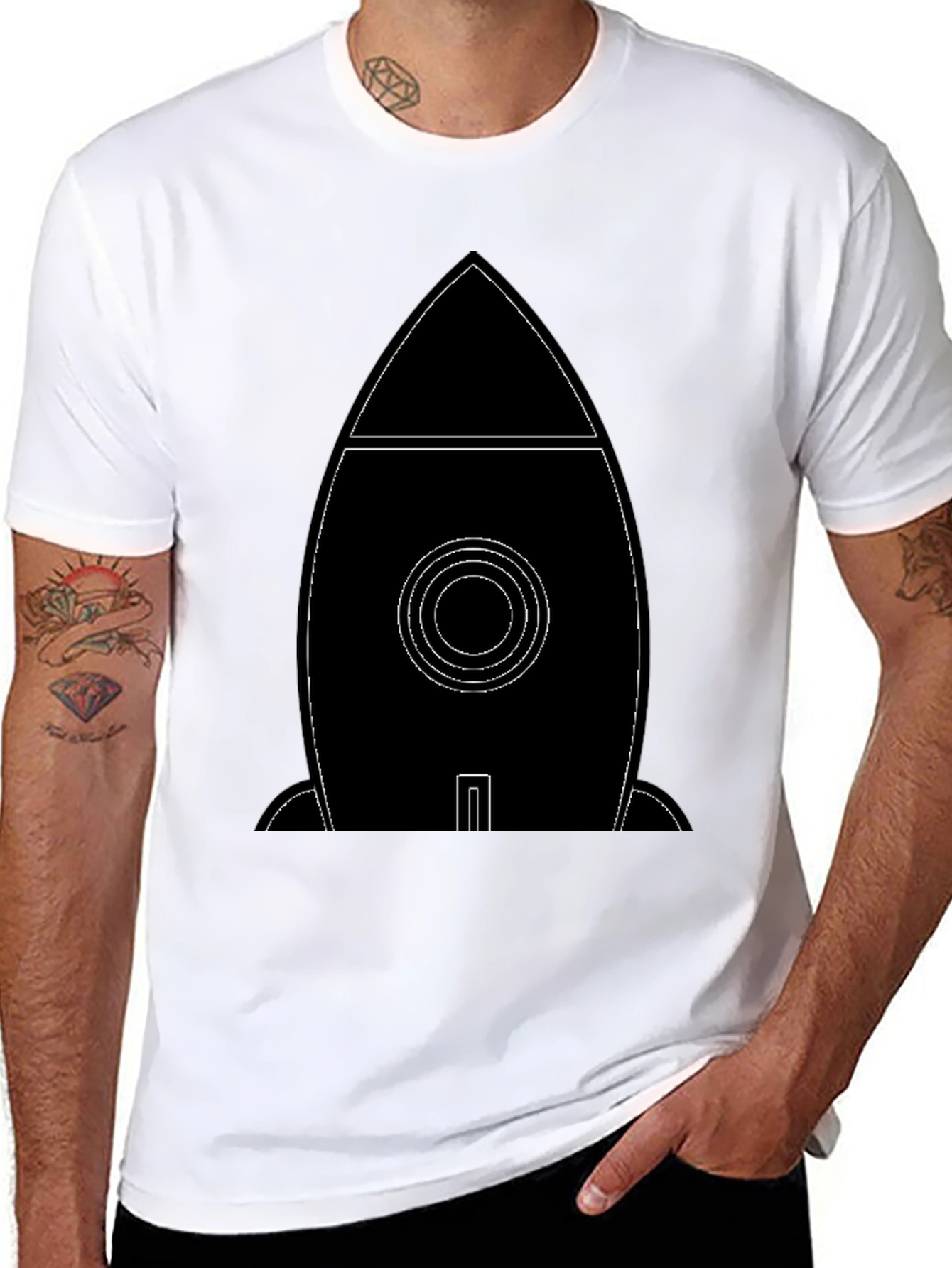 Rocket Graphic Tee - Modern Astronaut Shirt