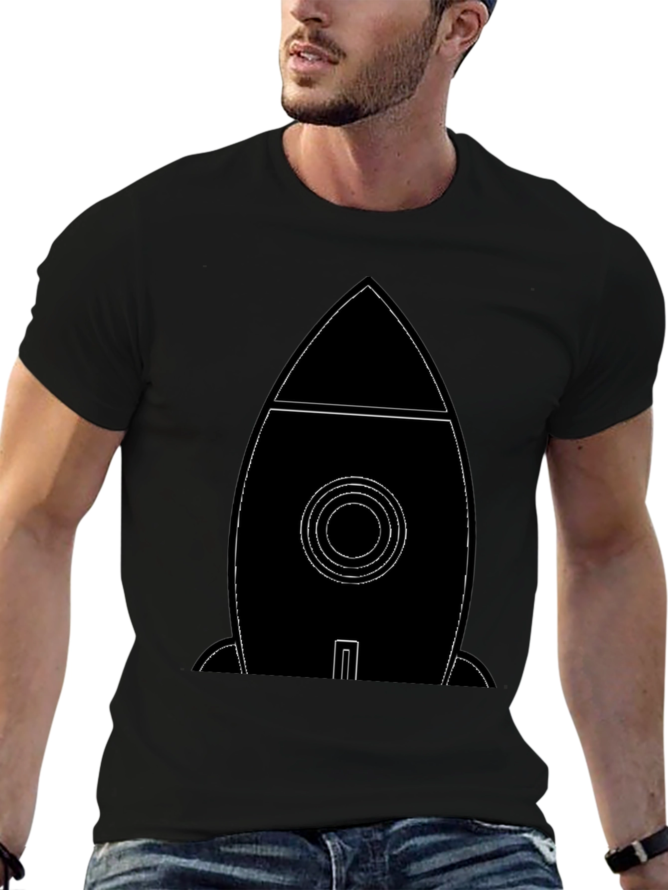 Rocket Graphic Tee - Modern Astronaut Shirt