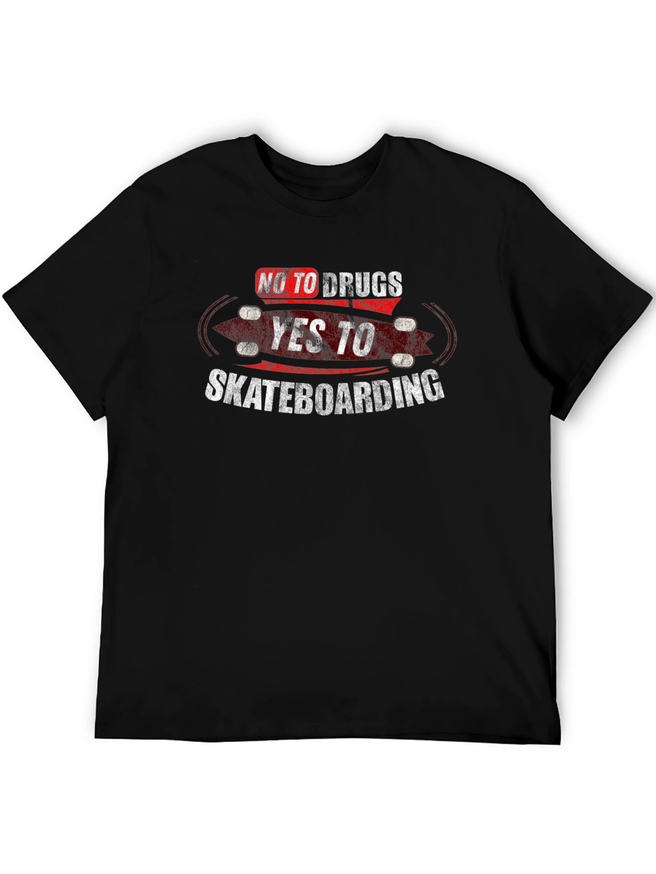 No Drugs Yes Skateboarding Black T-Shirt