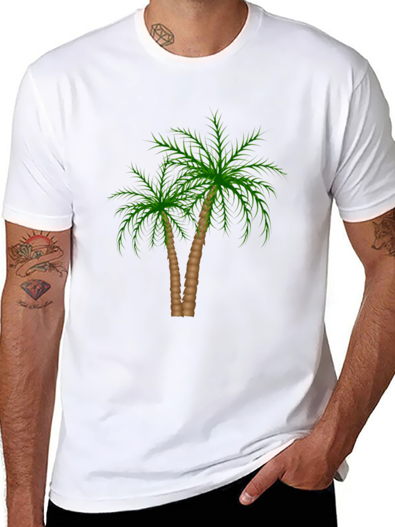 Palm Tree Graphic Black T-Shirt