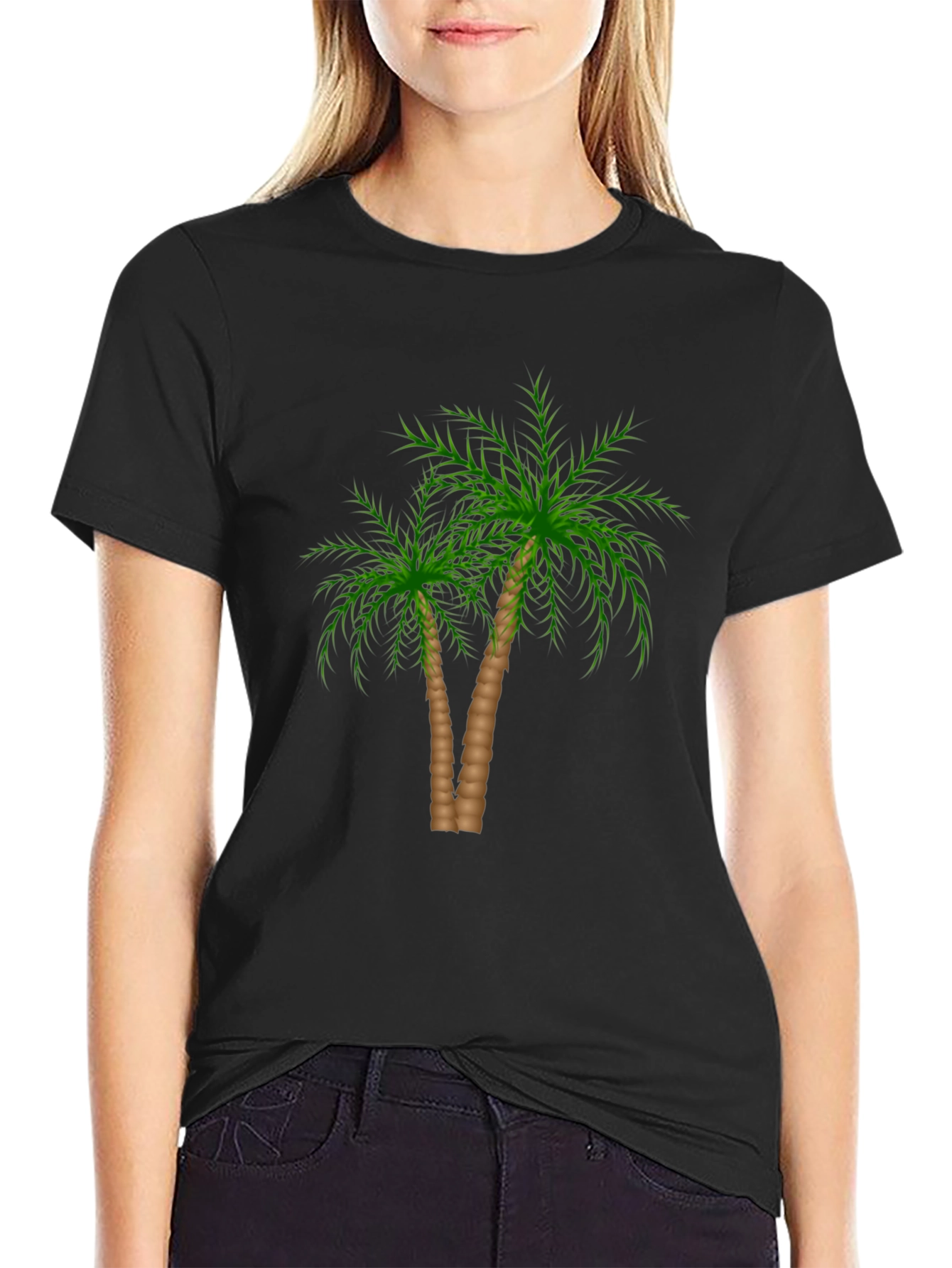 Palm Tree Graphic Black T-Shirt