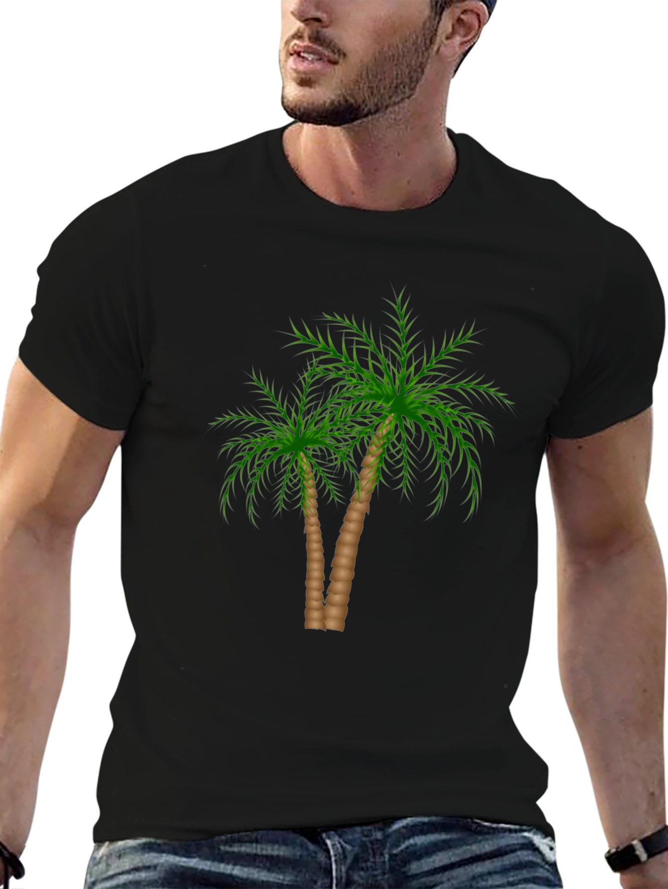 Palm Tree Graphic Black T-Shirt