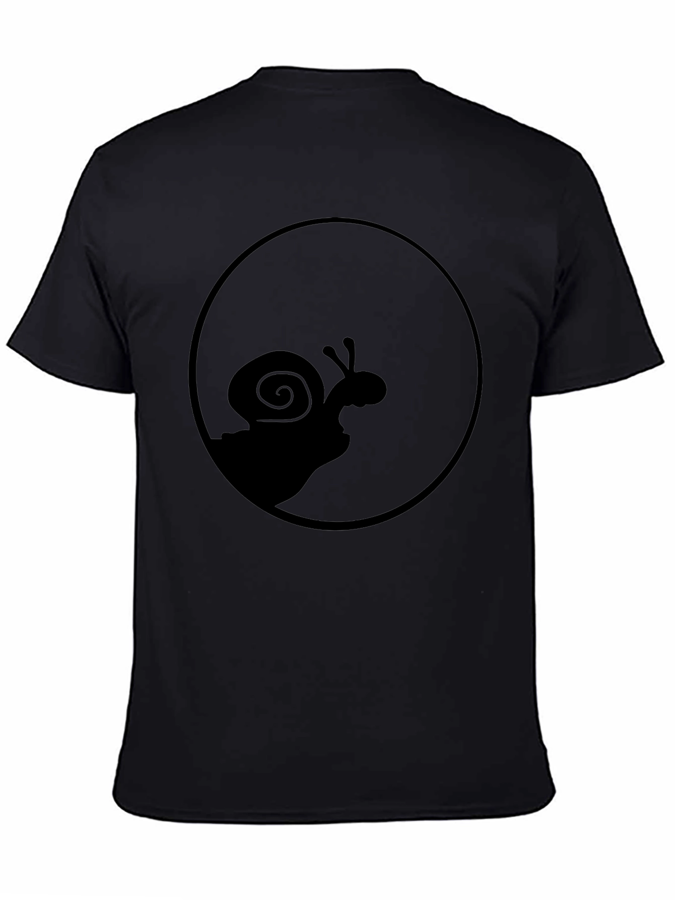 Snail Silhouette Graphic Tee - Black Cotton Casual Top