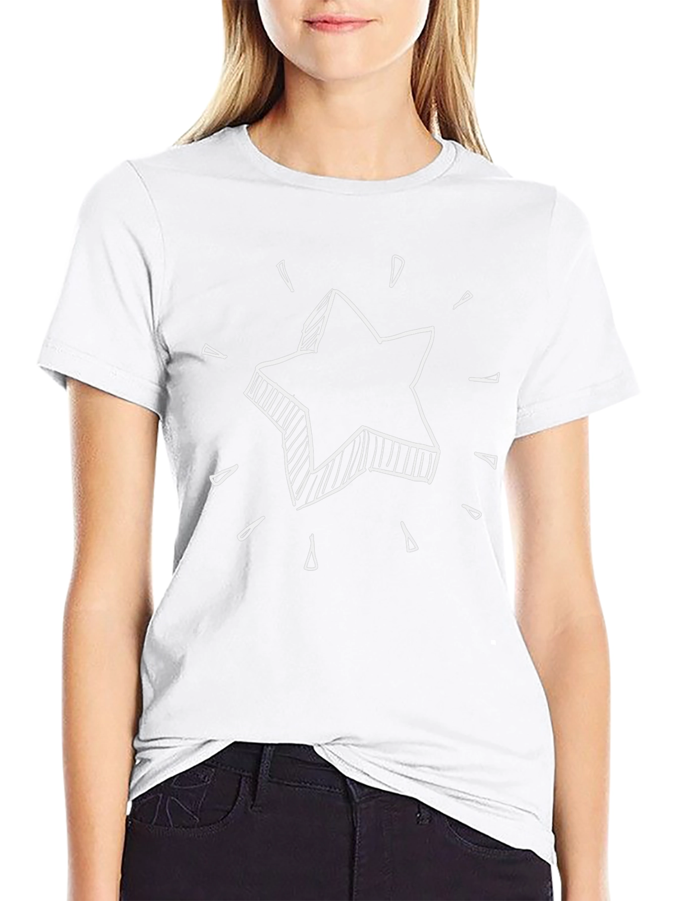 Star Graphic Tee - Black Cotton Comfort