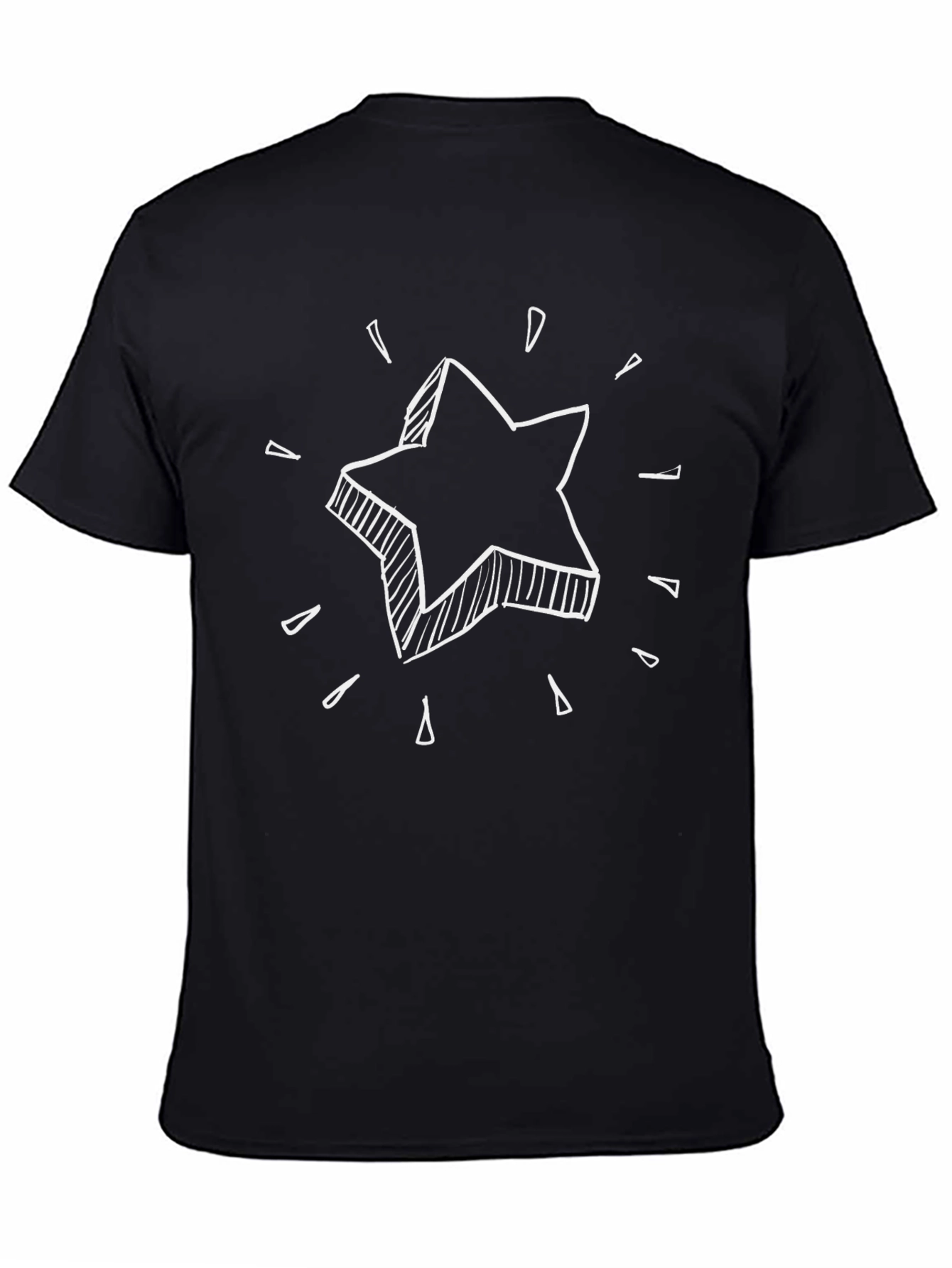 Star Graphic Tee - Black Cotton Comfort