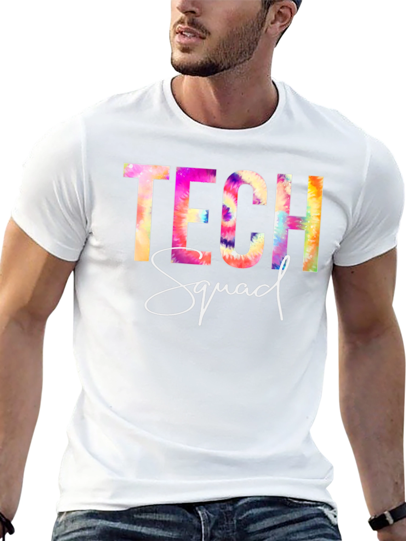 Tech Squad Tie-Dye Graphic T-Shirt