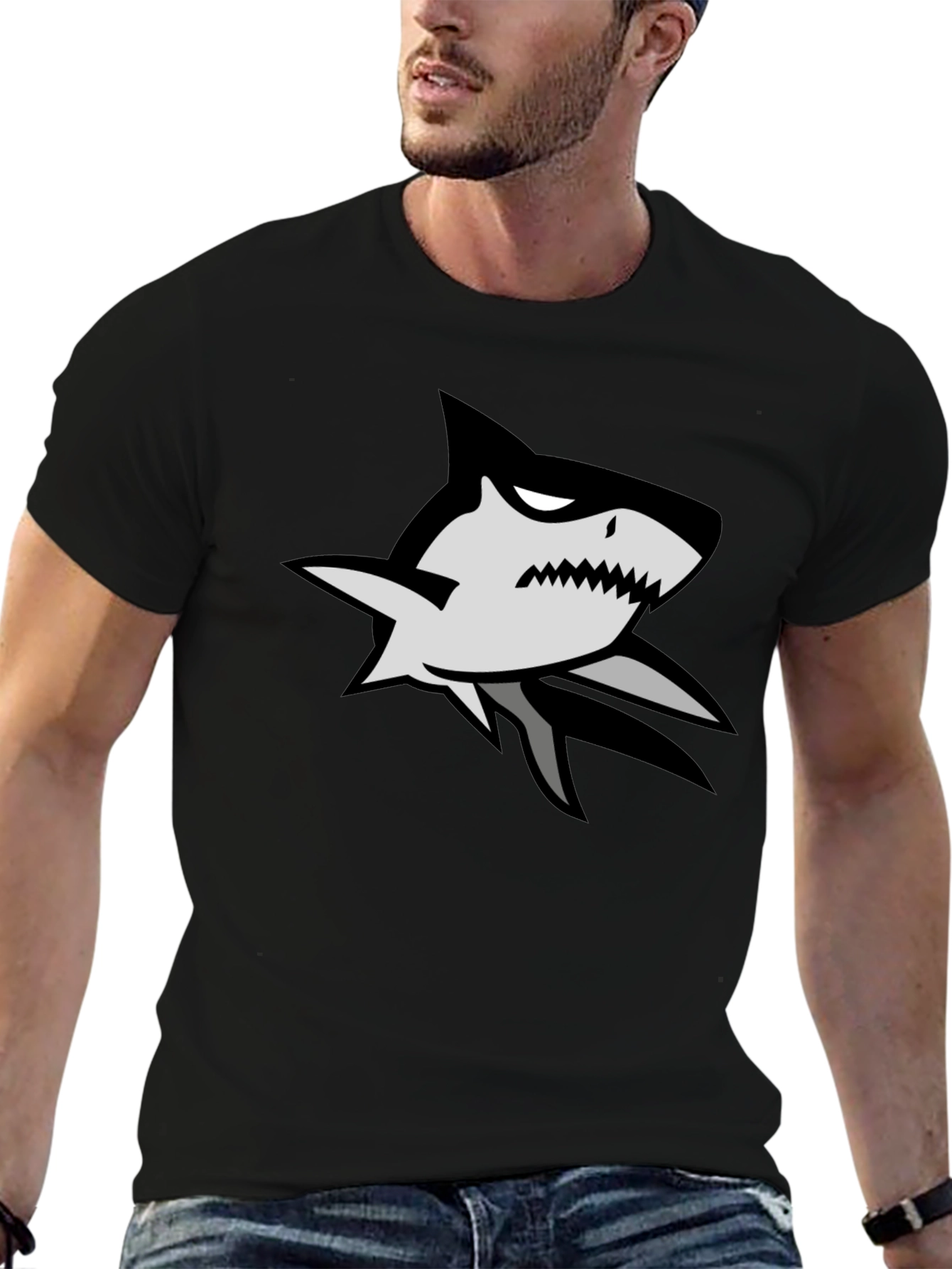 Shark Graphic Black T-Shirt