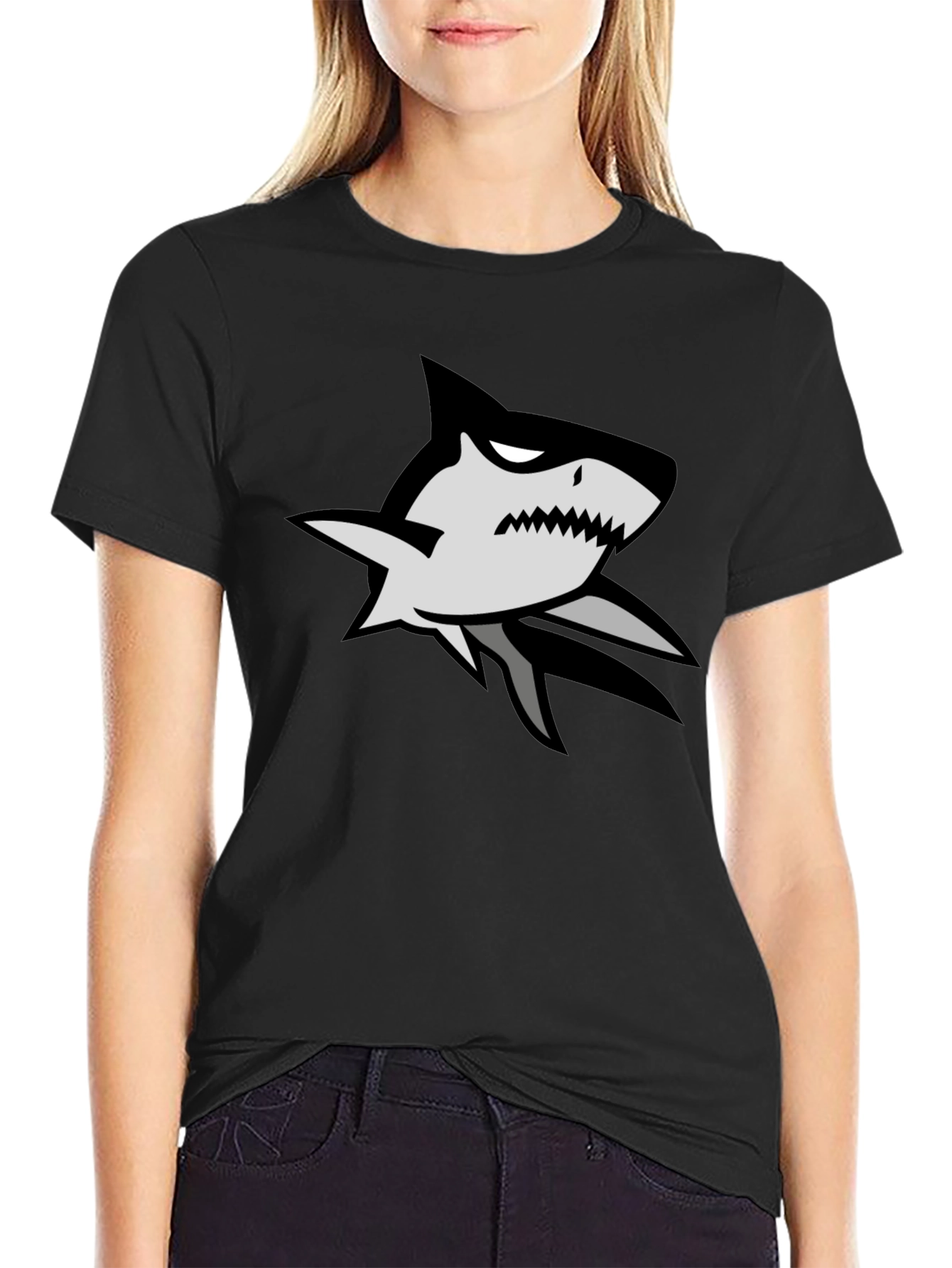 Shark Graphic Black T-Shirt