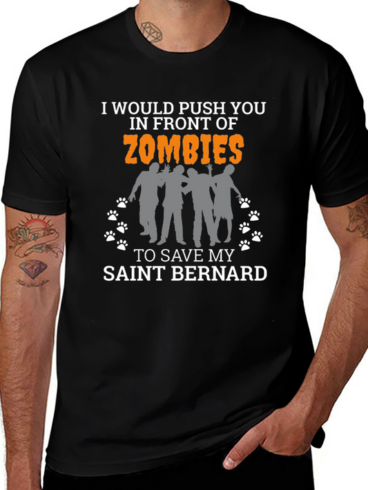 Zombie Saint Bernard Lover T-Shirt