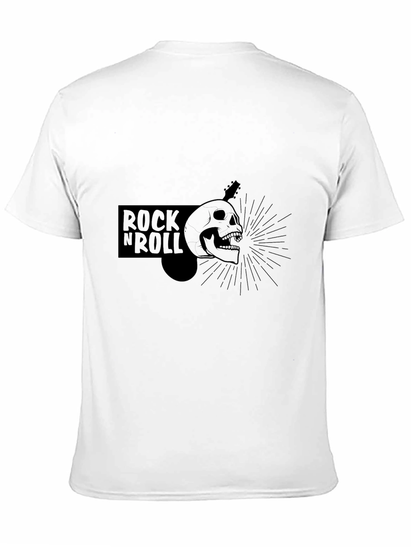 Rock N Roll Skull Graphic Tee - Black