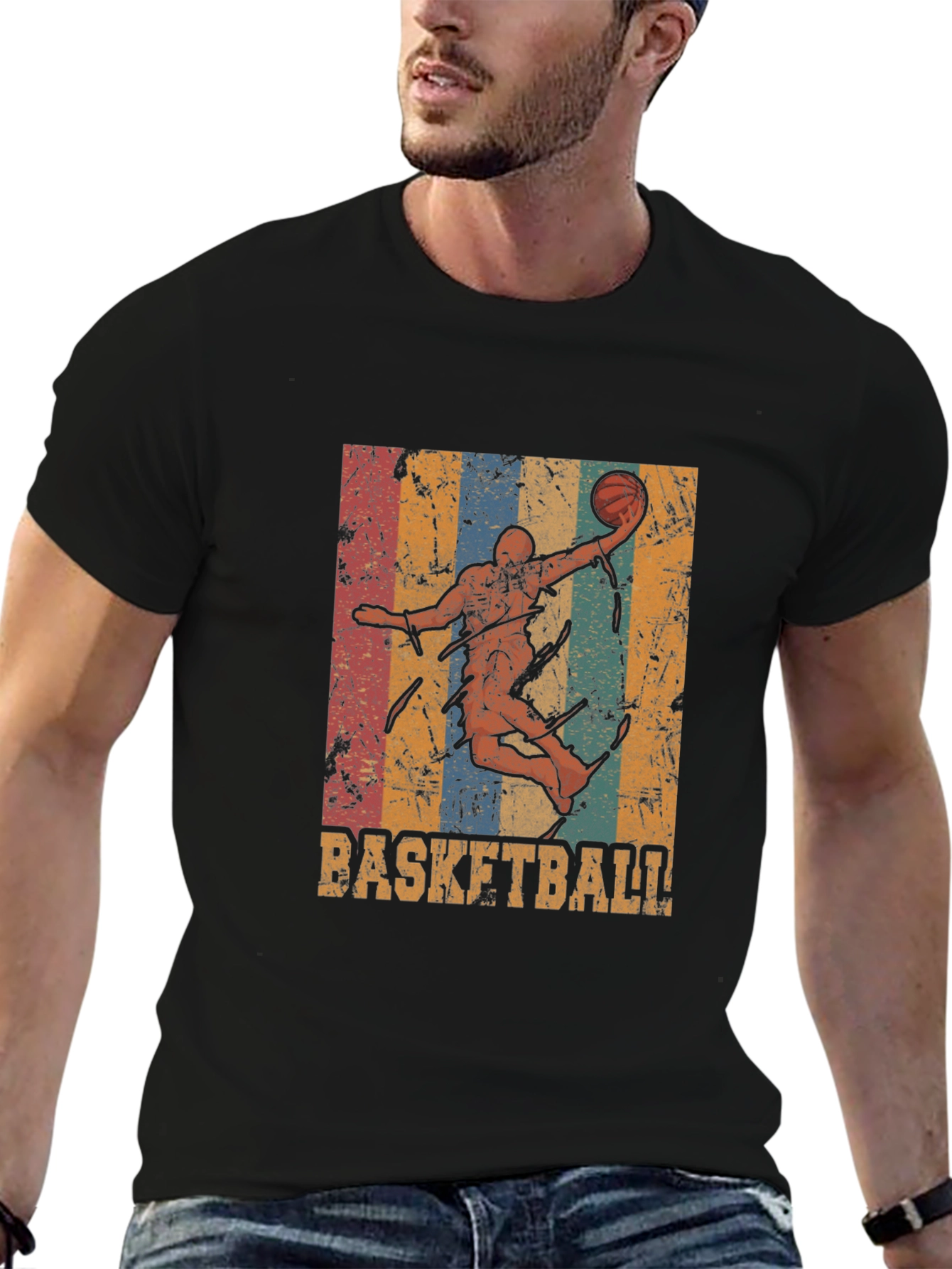 Retro Basketball Player Graphic T-Shirt