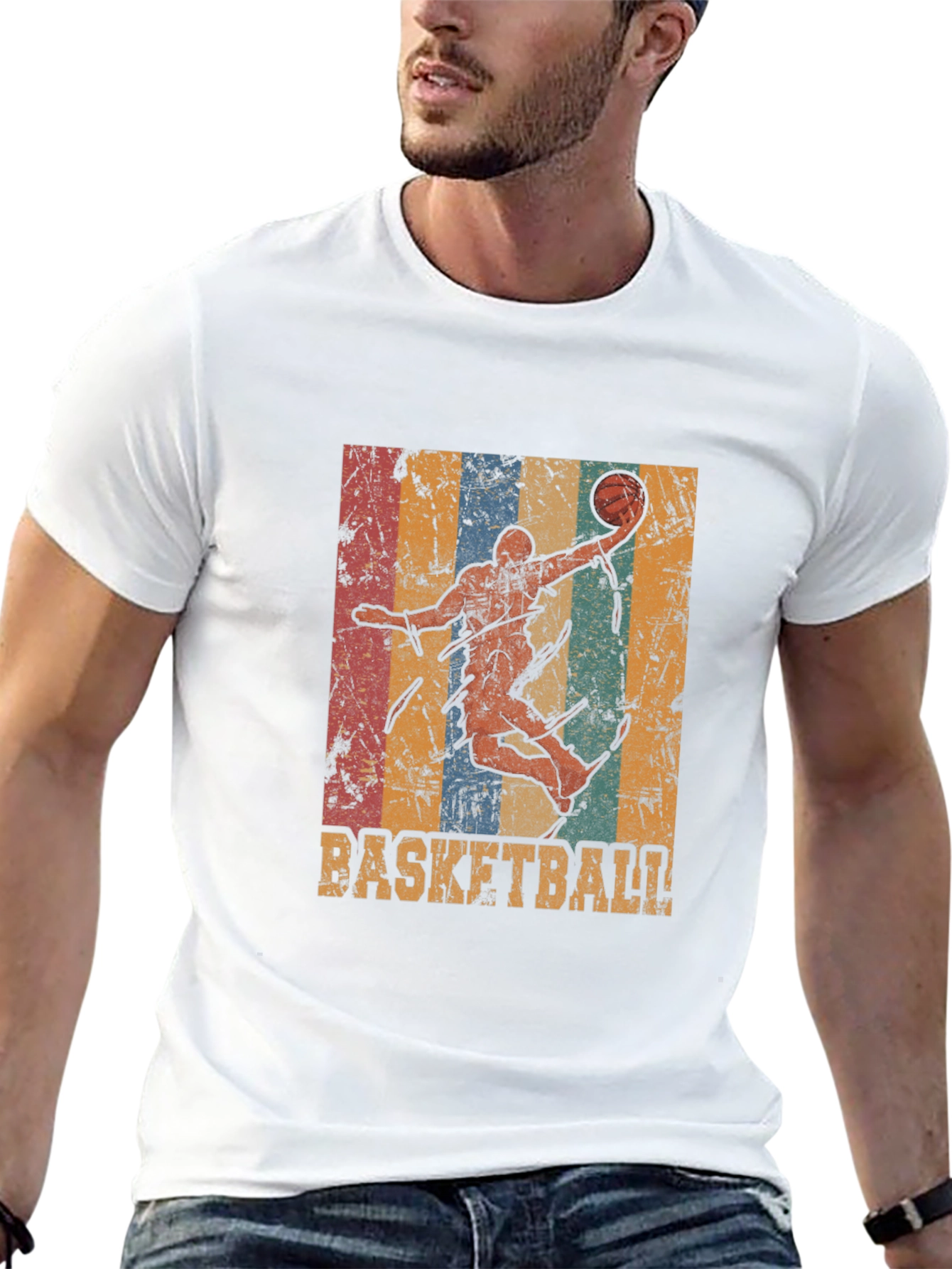 Retro Basketball Player Graphic T-Shirt