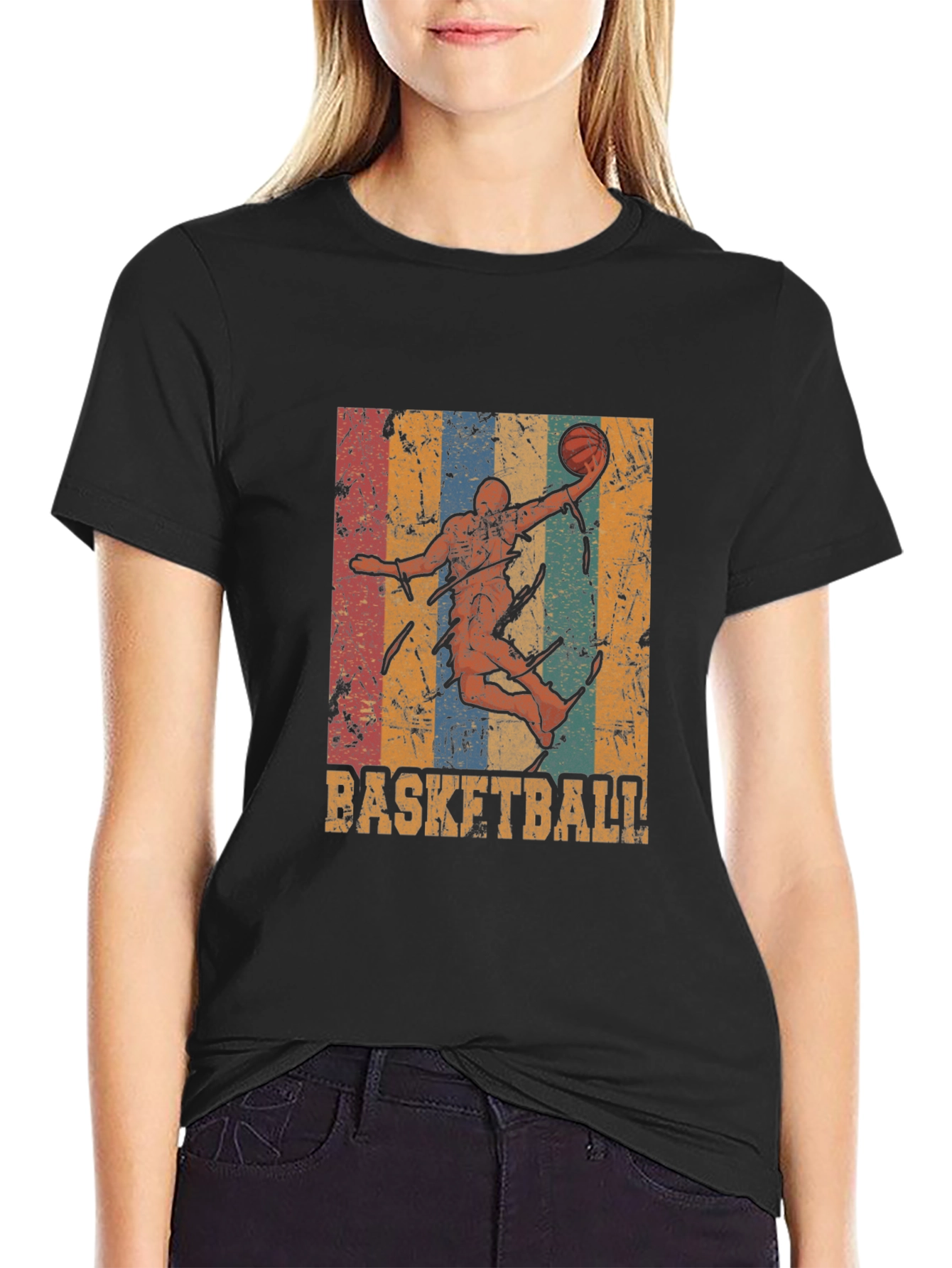 Retro Basketball Player Graphic T-Shirt
