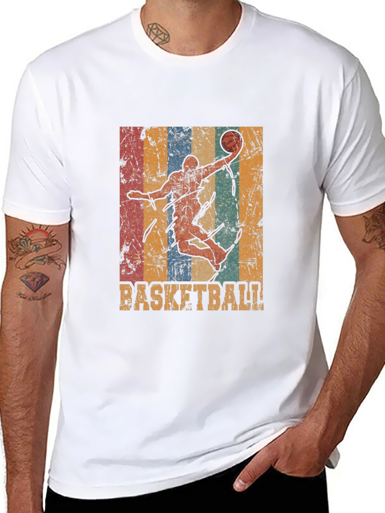 Retro Basketball Player Graphic T-Shirt