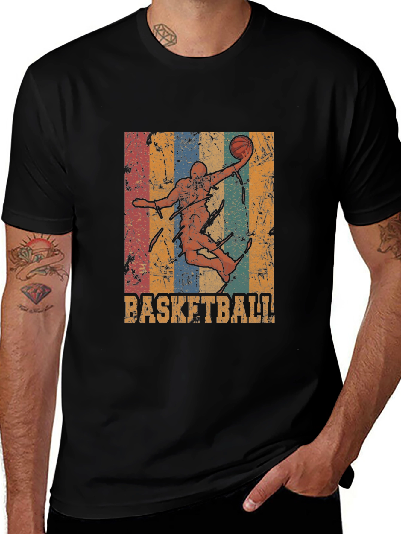 Retro Basketball Player Graphic T-Shirt