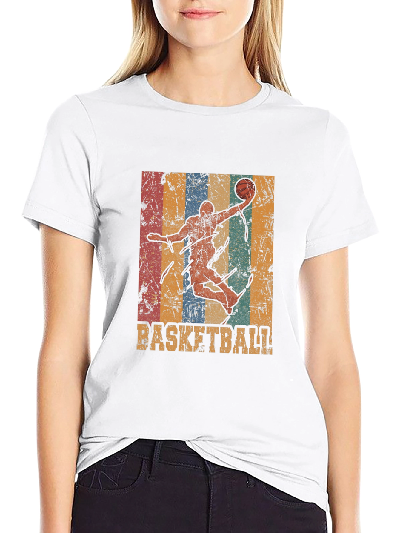 Retro Basketball Player Graphic T-Shirt