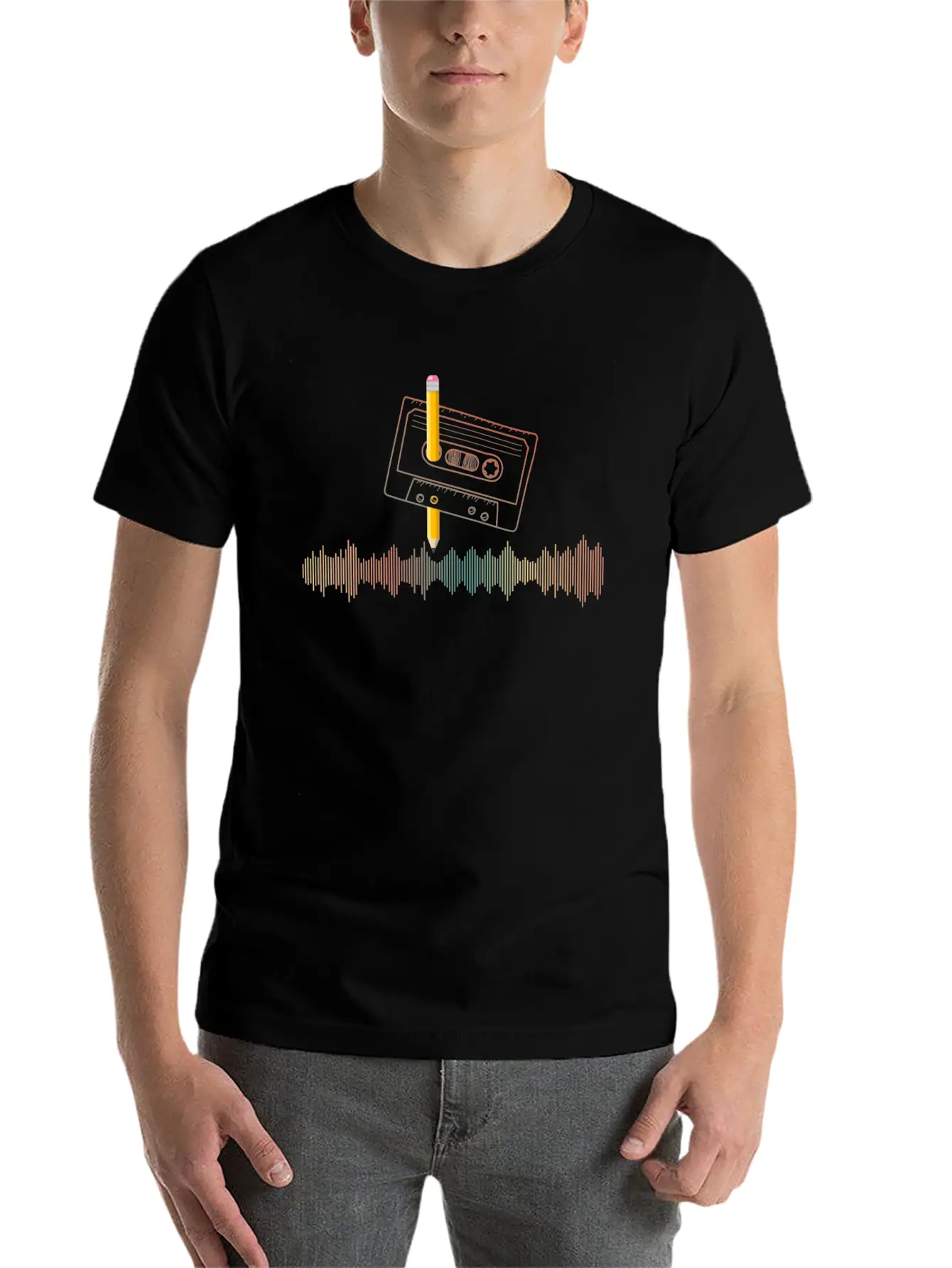 80's Cassette Tape 1990s Pencil Winding Cassette Lightweight Cotton T-Shirt – Daily Comfort Graphic Shirt
