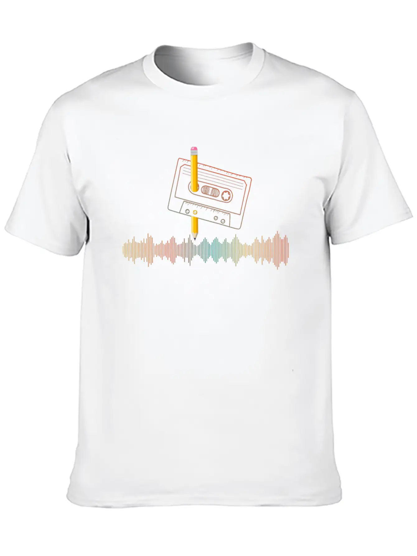 80's Cassette Tape 1990s Pencil Winding Cassette Lightweight Cotton T-Shirt – Daily Comfort Graphic Shirt