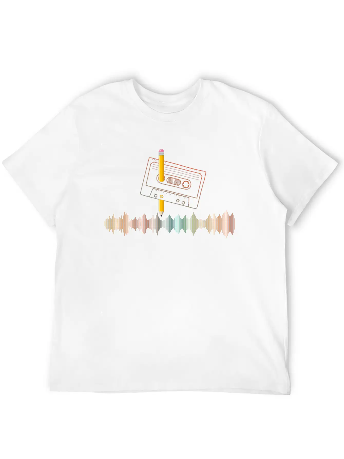 80's Cassette Tape 1990s Pencil Winding Cassette Lightweight Cotton T-Shirt – Daily Comfort Graphic Shirt