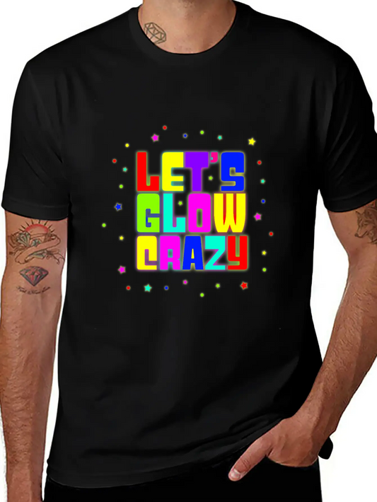 80s Neon Lets Glow Crazy 90s Rave Party Retro Gift Modern Fit Casual T-Shirt – Clean And Versatile Design