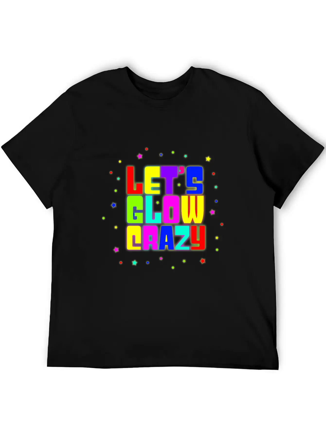 80s Neon Lets Glow Crazy 90s Rave Party Retro Gift Modern Fit Casual T-Shirt – Clean And Versatile Design