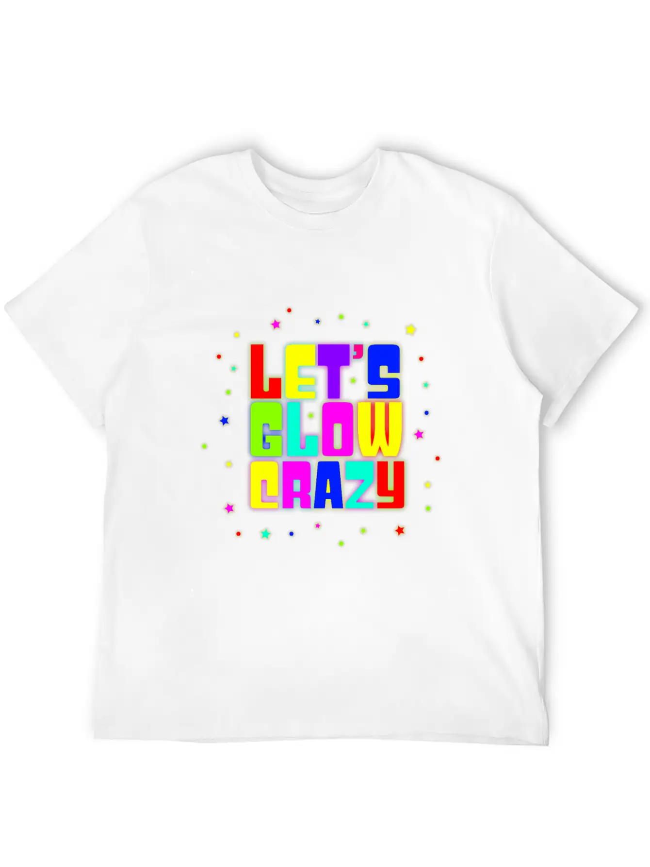 80s Neon Lets Glow Crazy 90s Rave Party Retro Gift Modern Fit Casual T-Shirt – Clean And Versatile Design